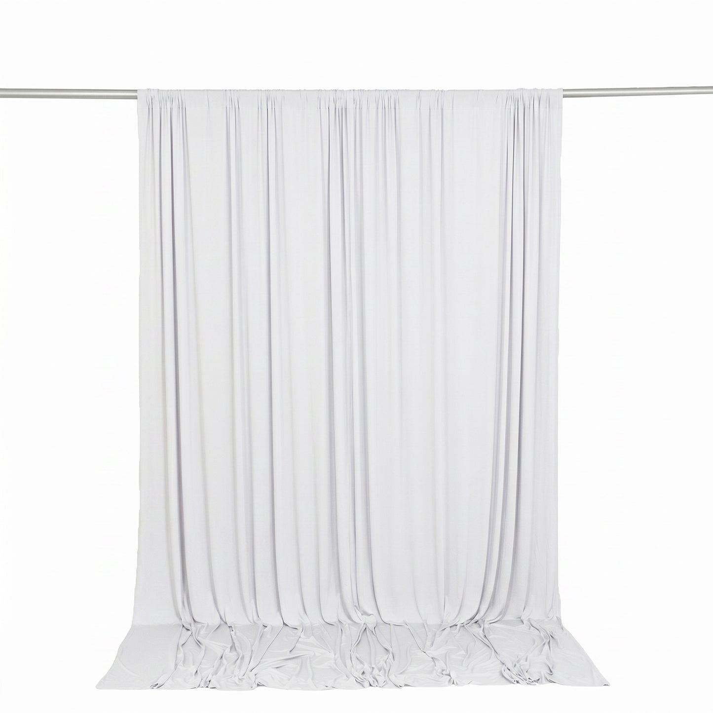 10ft x 10ft Spandex Backdrop Curtain White, 4-Way Stretch Wrinkle-Free Photo Booth Backdrop with Rod