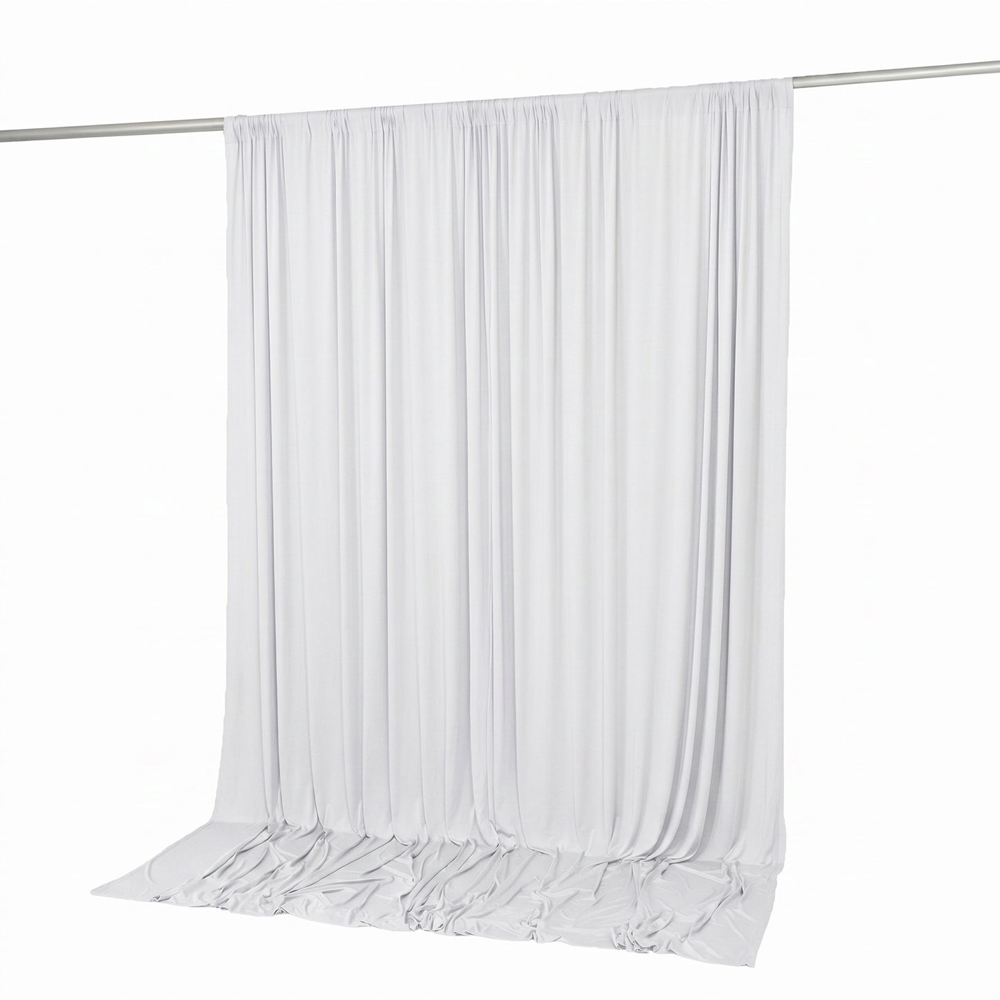 10ft x 10ft Spandex Backdrop Curtain White, 4-Way Stretch Wrinkle-Free Photo Booth Backdrop with Rod