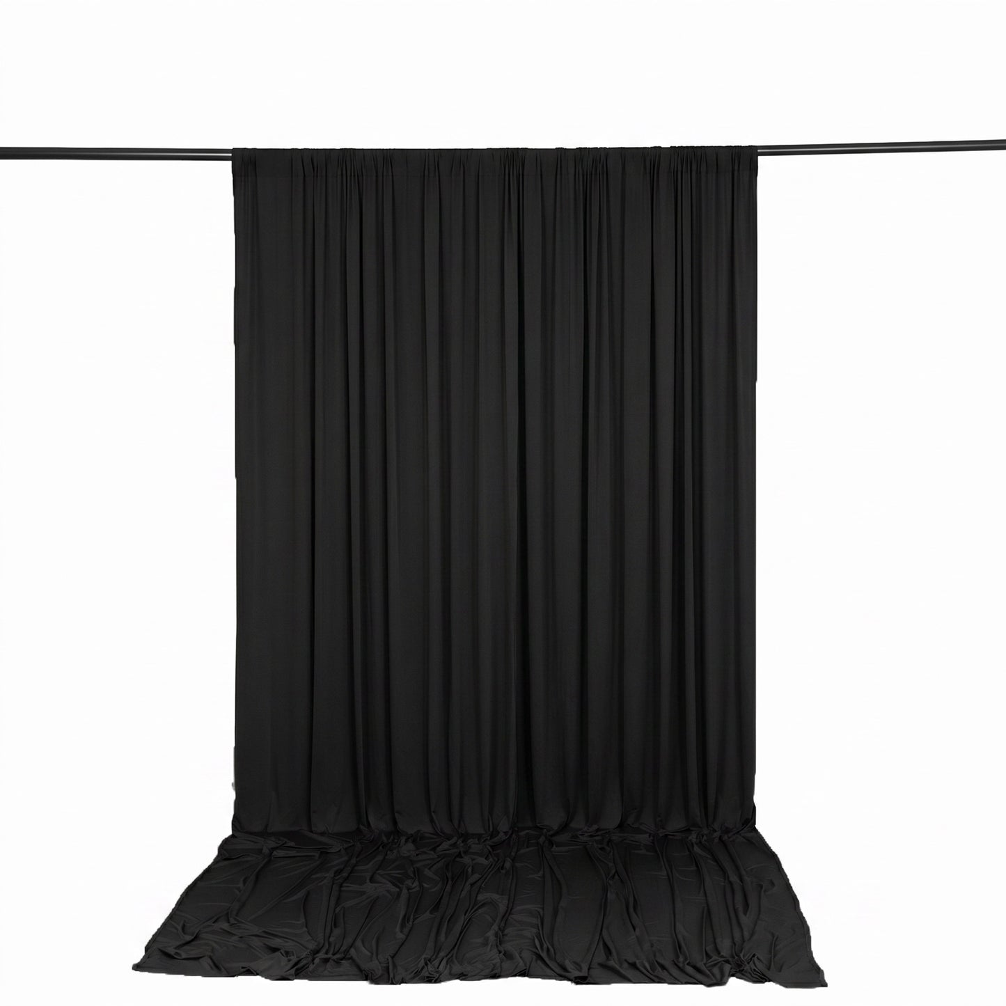 10ft x 12ft Spandex Backdrop Curtain Black, 4-Way Stretch Wrinkle-Free Photo Booth Backdrop with Rod