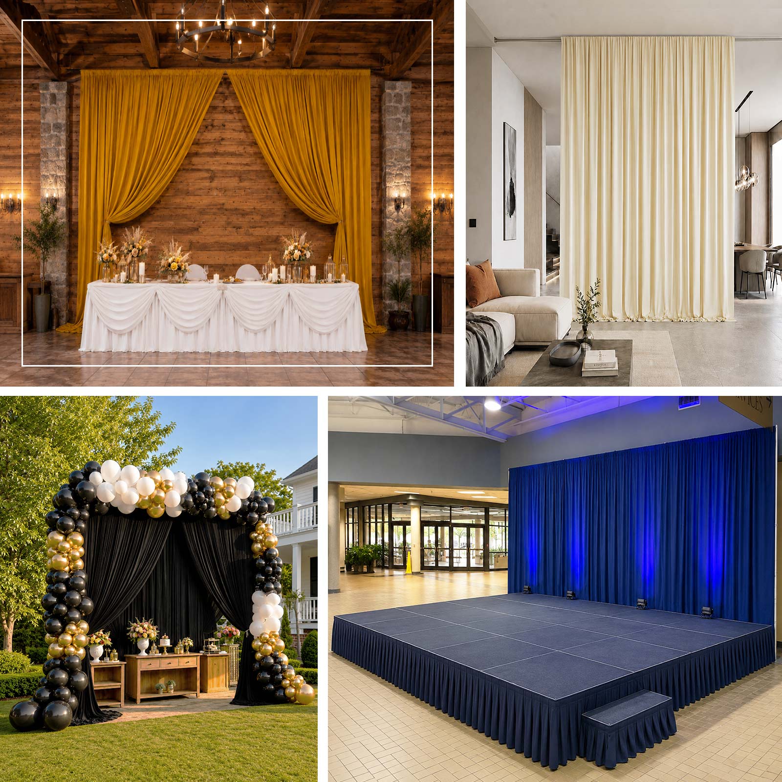 Premium stretch spandex curtain panel designed for easy styling, setup, and repeated use