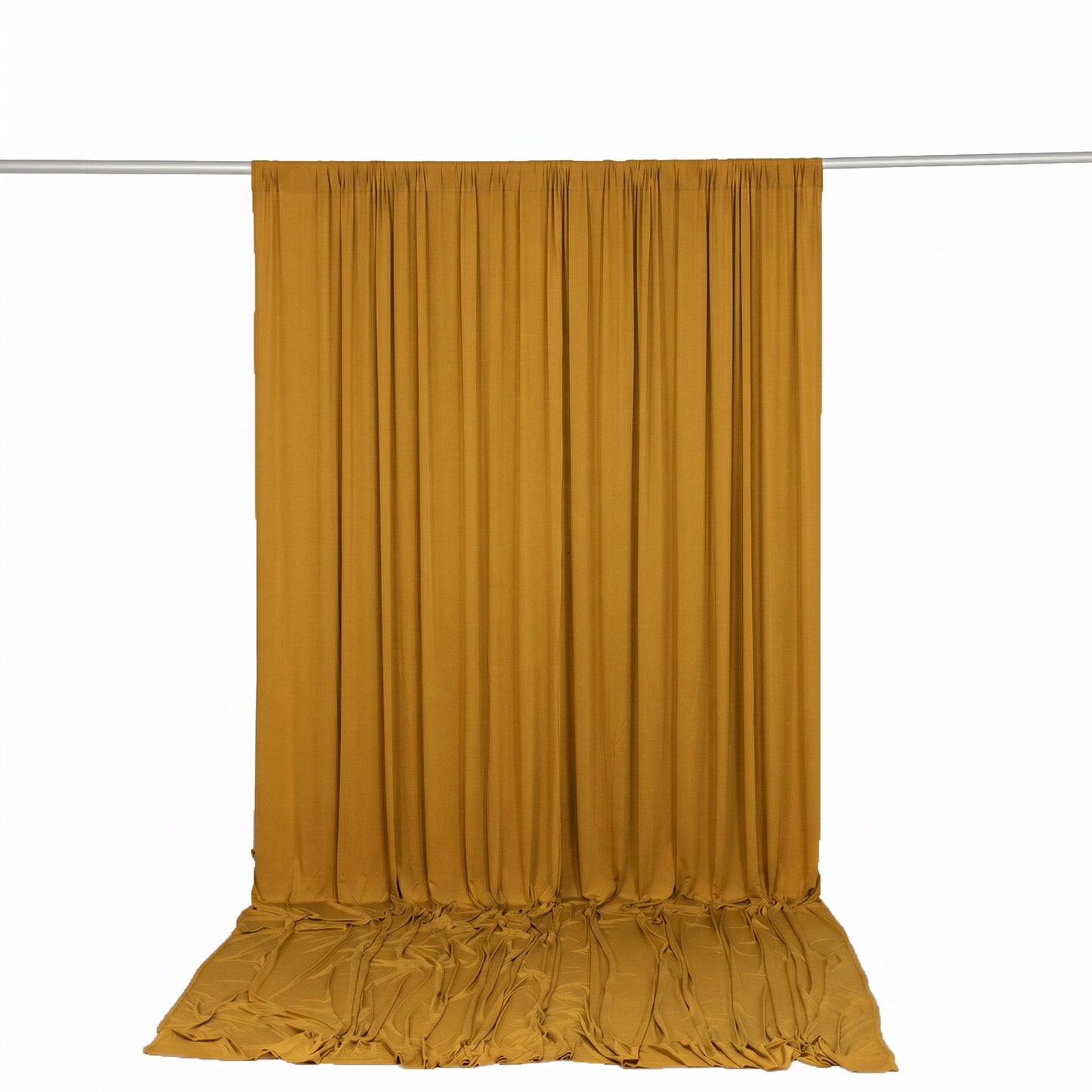 10ft x 12ft Spandex Backdrop Curtain Gold, 4-Way Stretch Wrinkle-Free Photo Booth Backdrop with Rod 