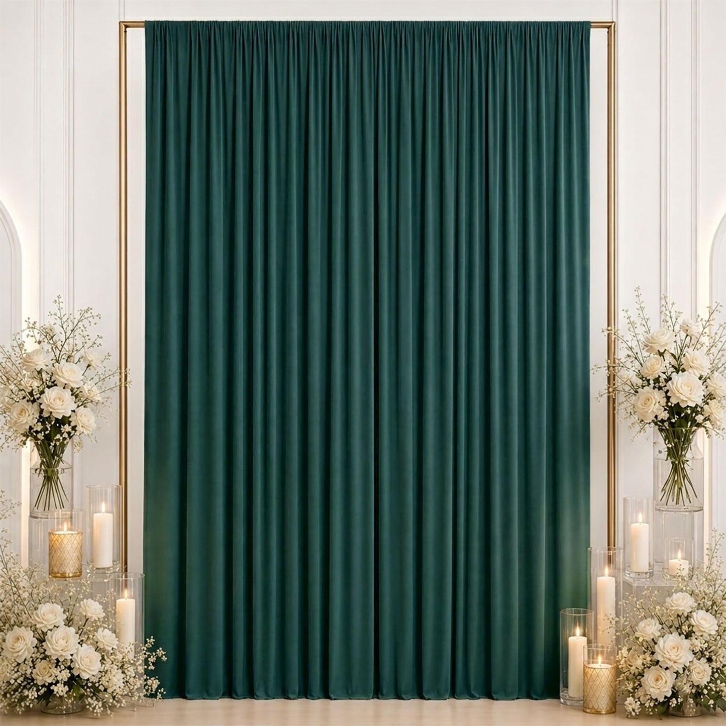 10ft x 12ft Spandex Backdrop Curtain Hunter Emerald Green, 4-Way Stretch Wrinkle-Free Photo Booth Ba