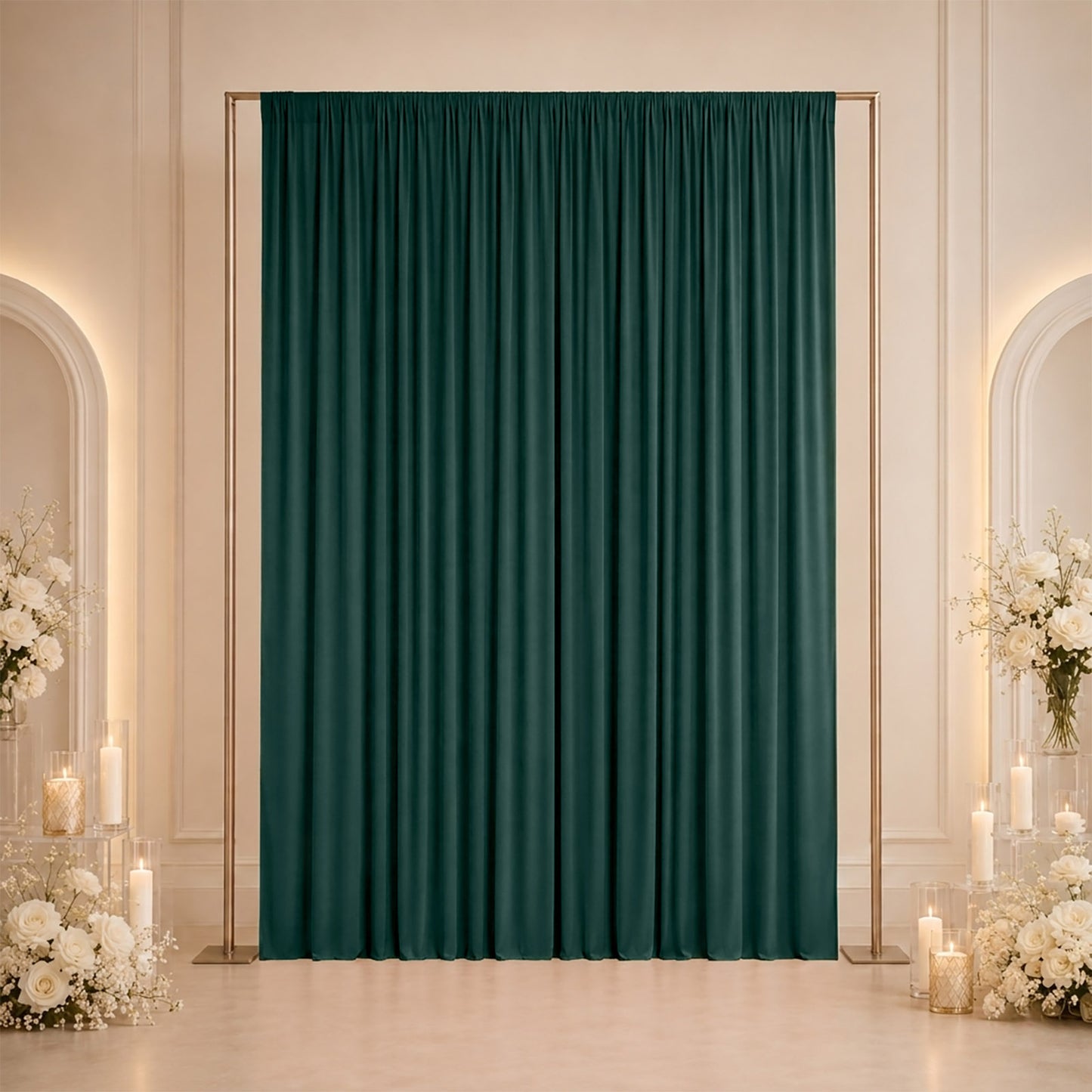 10ft x 12ft Spandex Backdrop Curtain Hunter Emerald Green, 4-Way Stretch Wrinkle-Free Photo Booth Ba