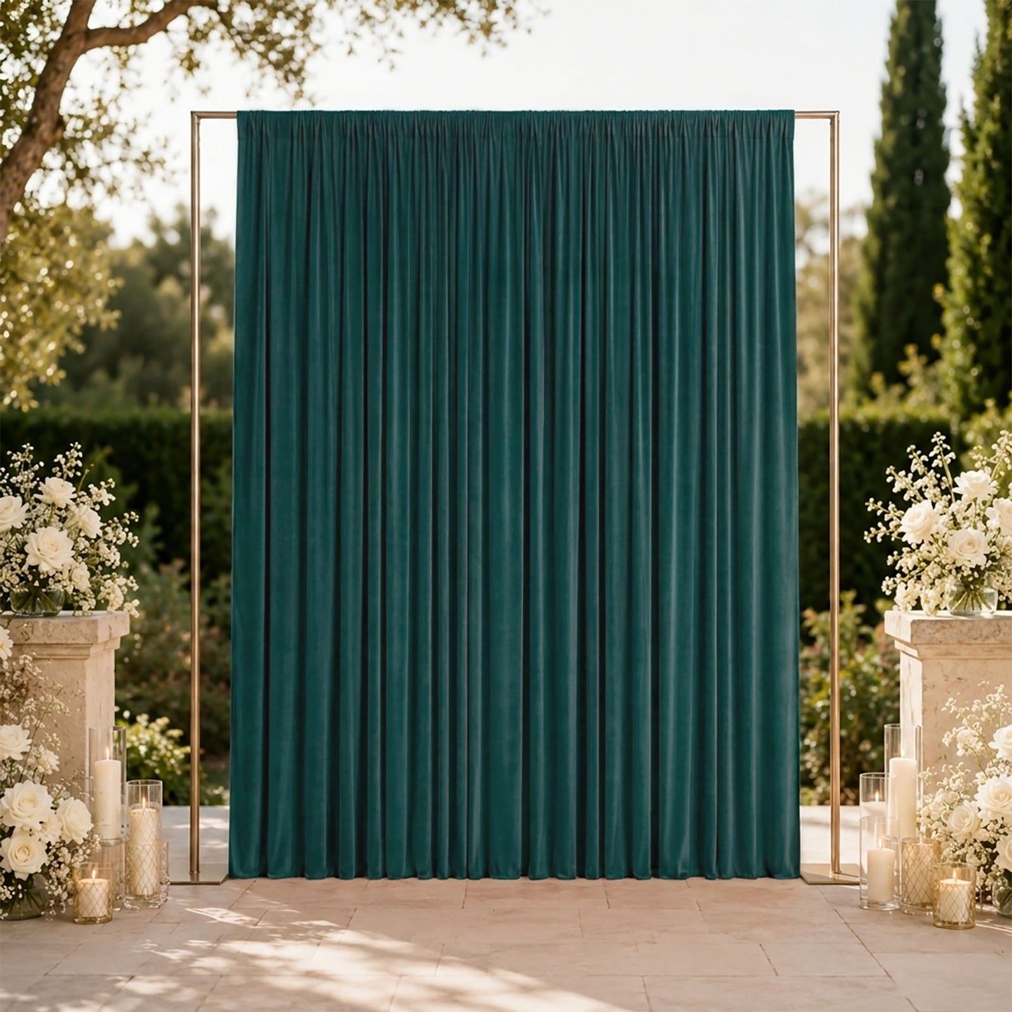 10ft x 12ft Spandex Backdrop Curtain Hunter Emerald Green, 4-Way Stretch Wrinkle-Free Photo Booth Ba