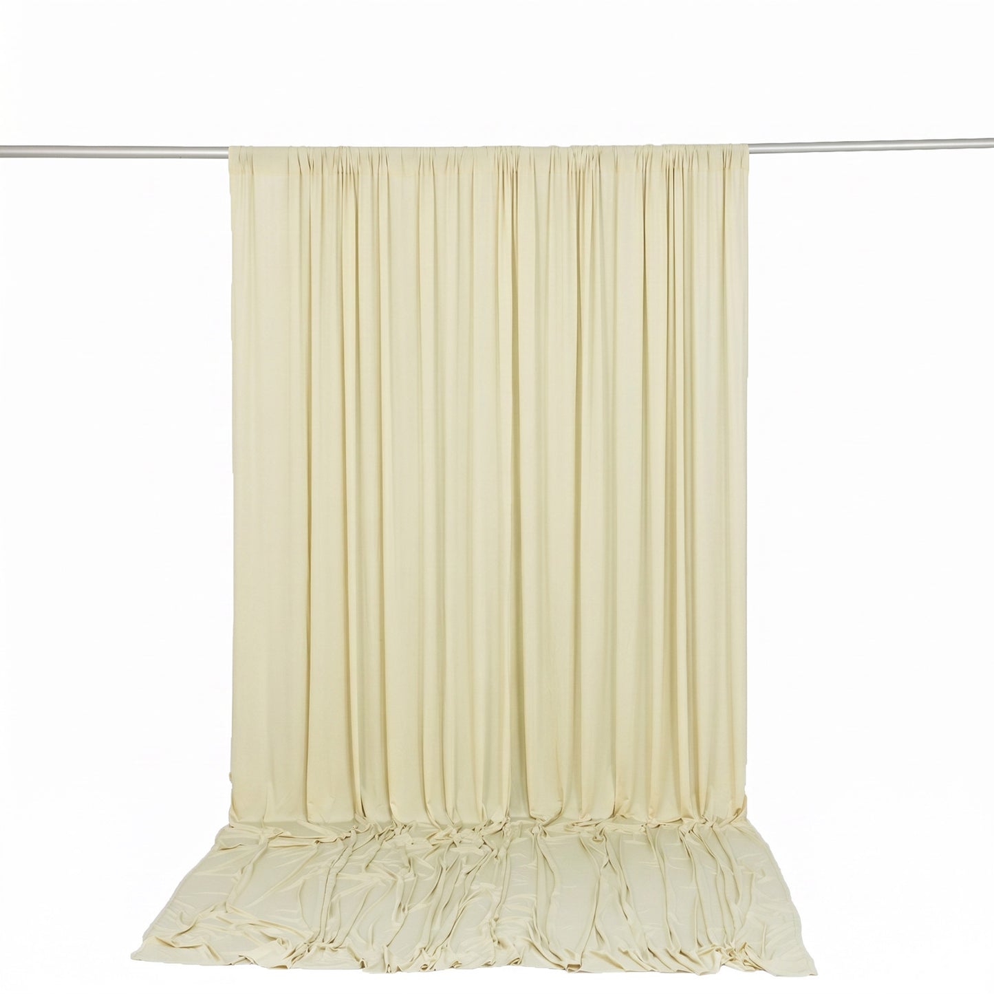 10ft x 12ft Spandex Backdrop Curtain Ivory, 4-Way Stretch Wrinkle-Free Photo Booth Backdrop with Rod