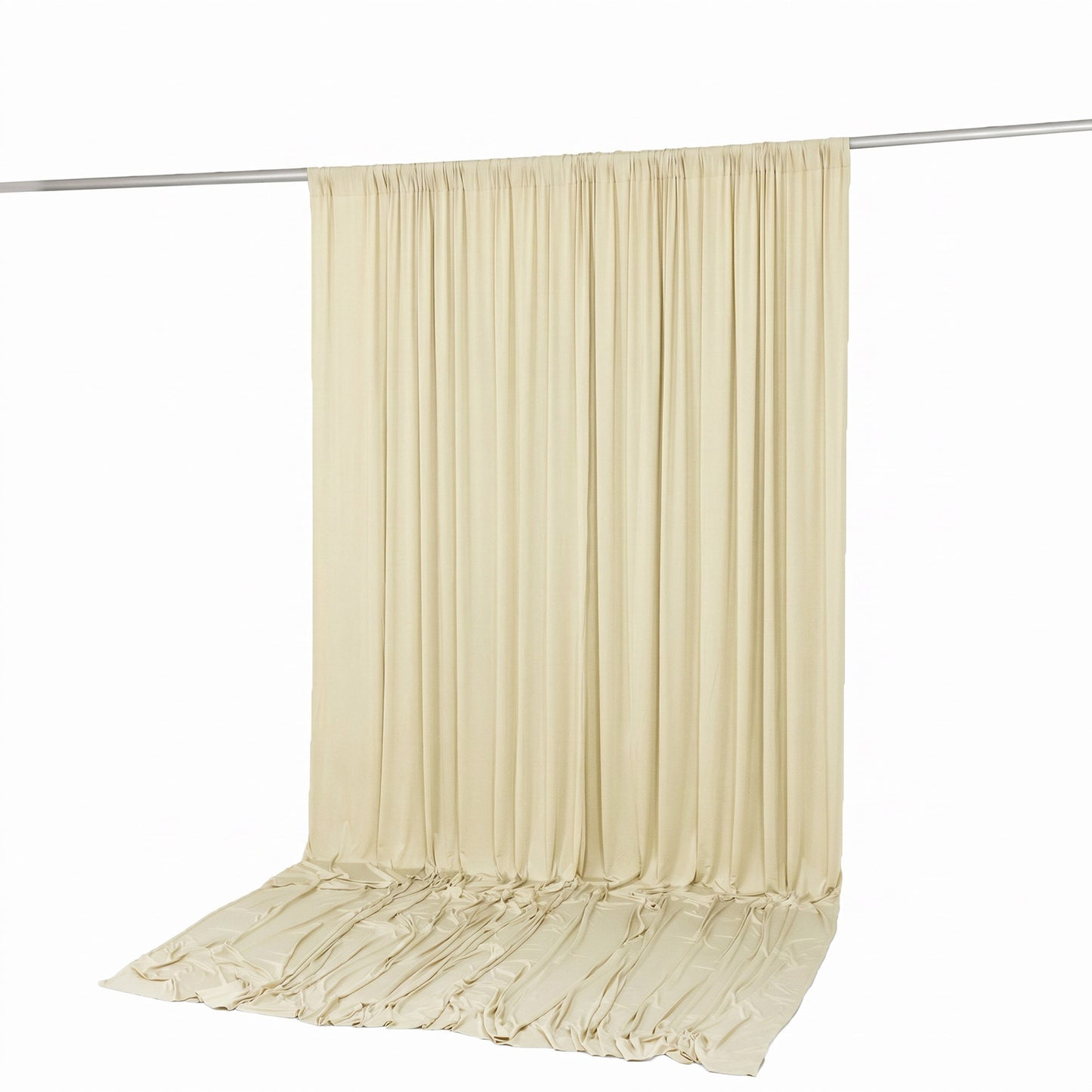 10ft x 12ft Spandex Backdrop Curtain Ivory, 4-Way Stretch Wrinkle-Free Photo Booth Backdrop with Rod