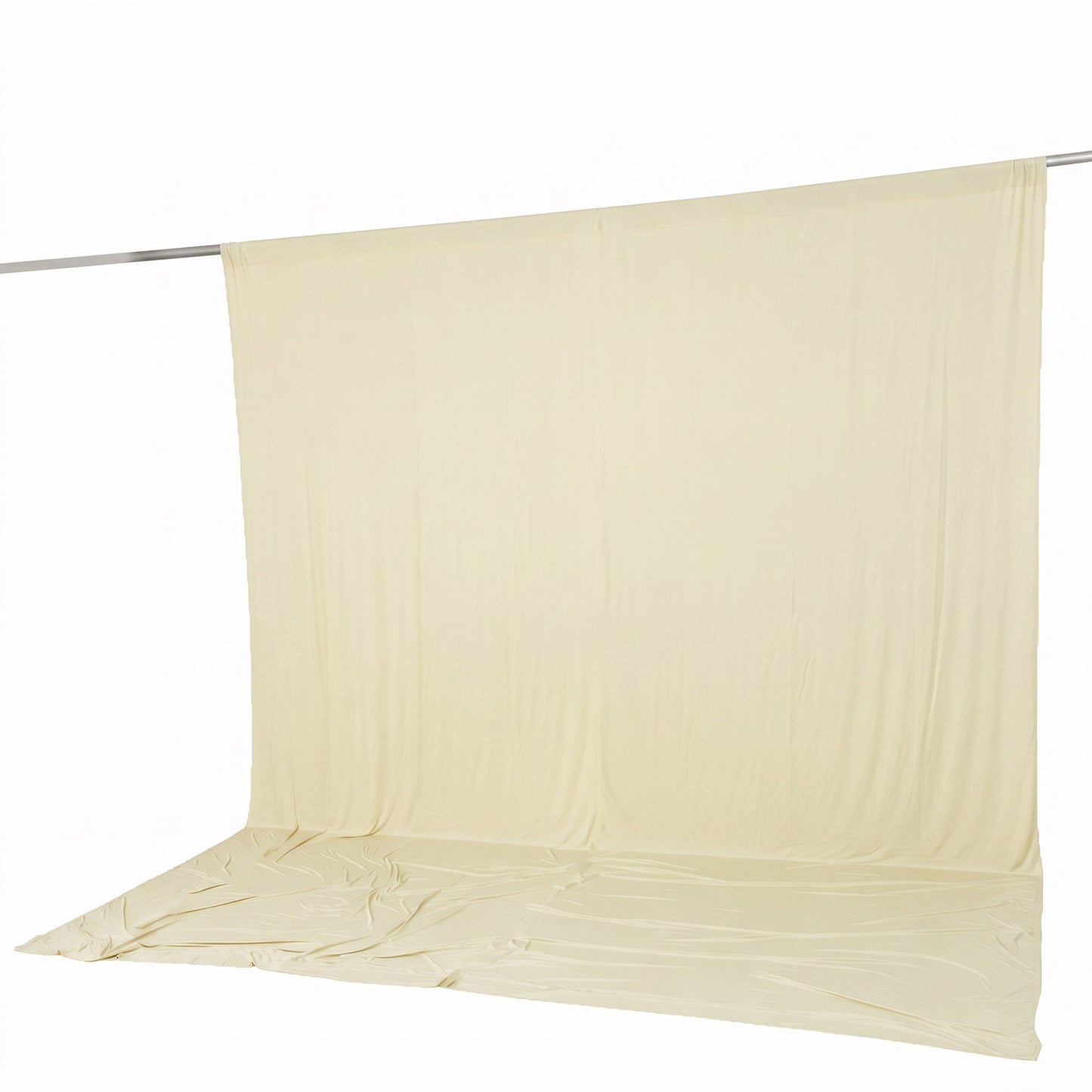 10ft x 12ft Spandex Backdrop Curtain Ivory, 4-Way Stretch Wrinkle-Free Photo Booth Backdrop with Rod