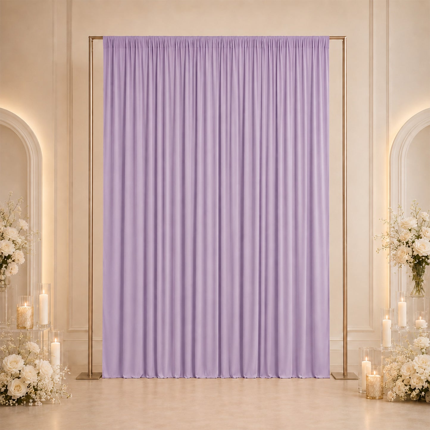 10ft x 12ft Spandex Backdrop Curtain Lavender Lilac, 4-Way Stretch Wrinkle-Free Photo Booth Backdrop