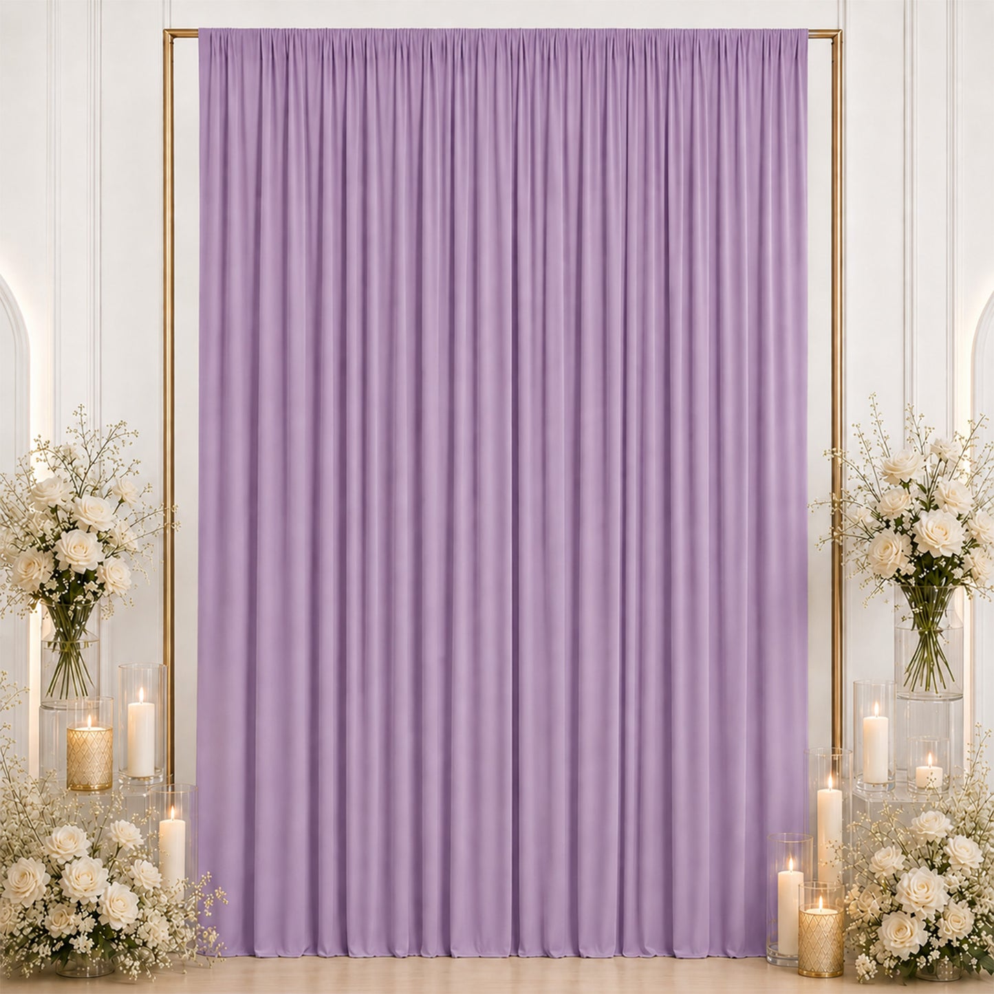 10ft x 12ft Spandex Backdrop Curtain Lavender Lilac, 4-Way Stretch Wrinkle-Free Photo Booth Backdrop
