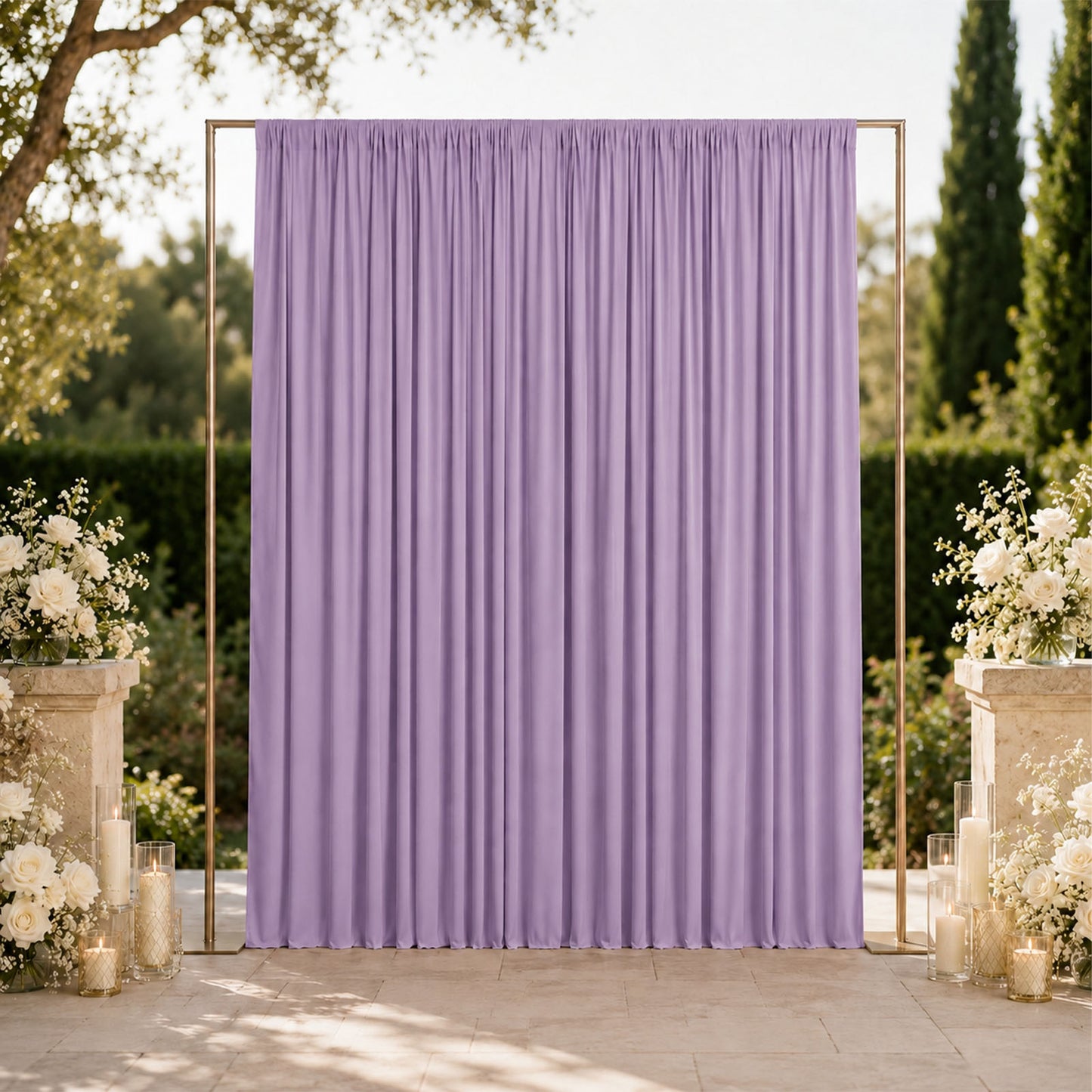 10ft x 12ft Spandex Backdrop Curtain Lavender Lilac, 4-Way Stretch Wrinkle-Free Photo Booth Backdrop