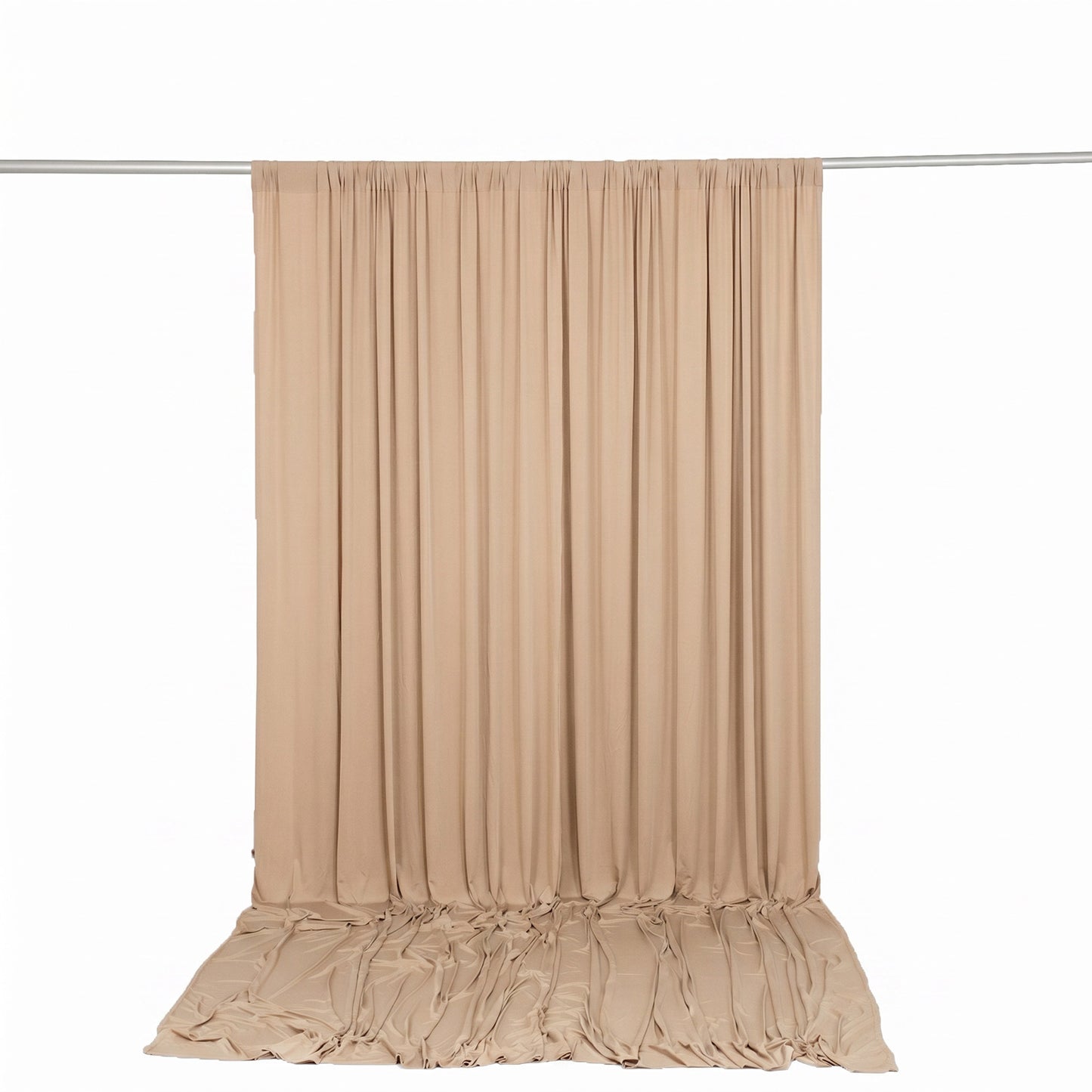 10ft x 12ft Spandex Backdrop Curtain Nude, 4-Way Stretch Wrinkle-Free Photo Booth Backdrop with Rod 