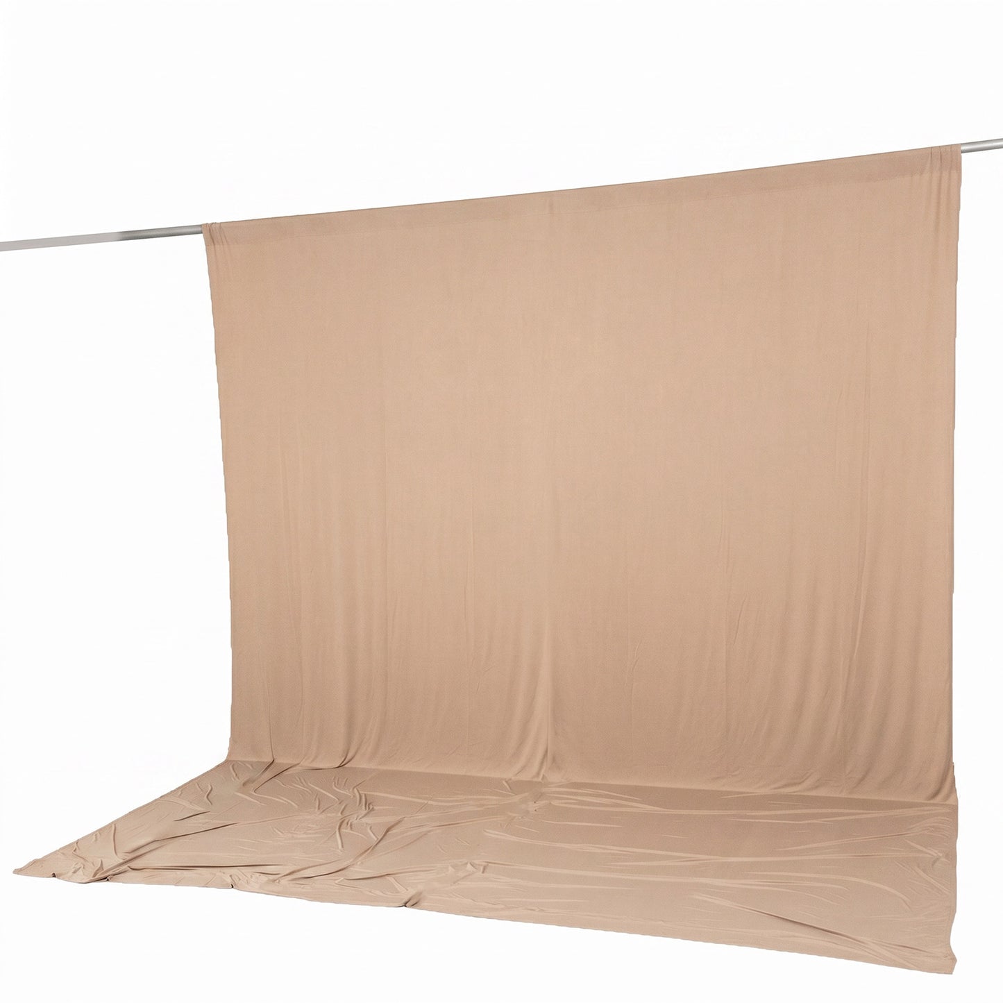 10ft x 12ft Spandex Backdrop Curtain Nude, 4-Way Stretch Wrinkle-Free Photo Booth Backdrop with Rod 