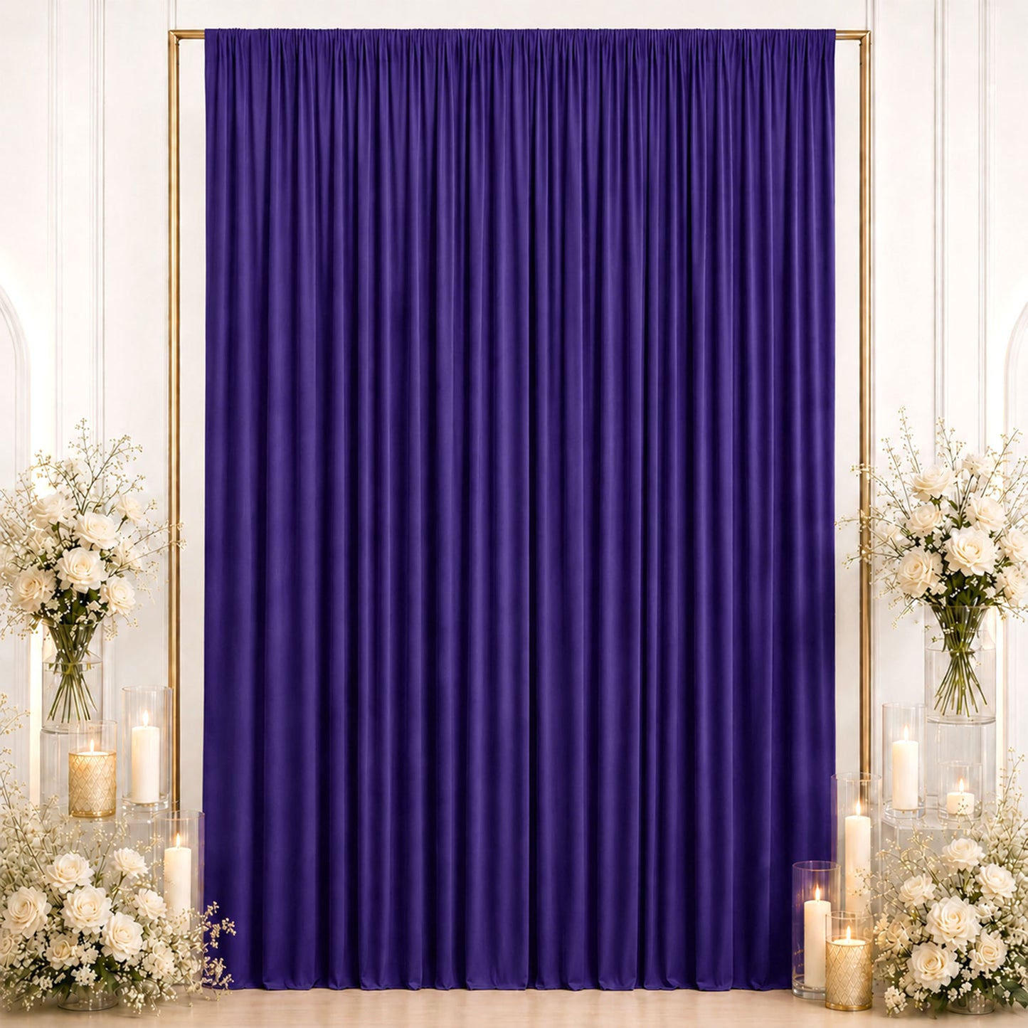 10ft x 12ft Spandex Backdrop Curtain Purple, 4-Way Stretch Wrinkle-Free Photo Booth Backdrop with Ro