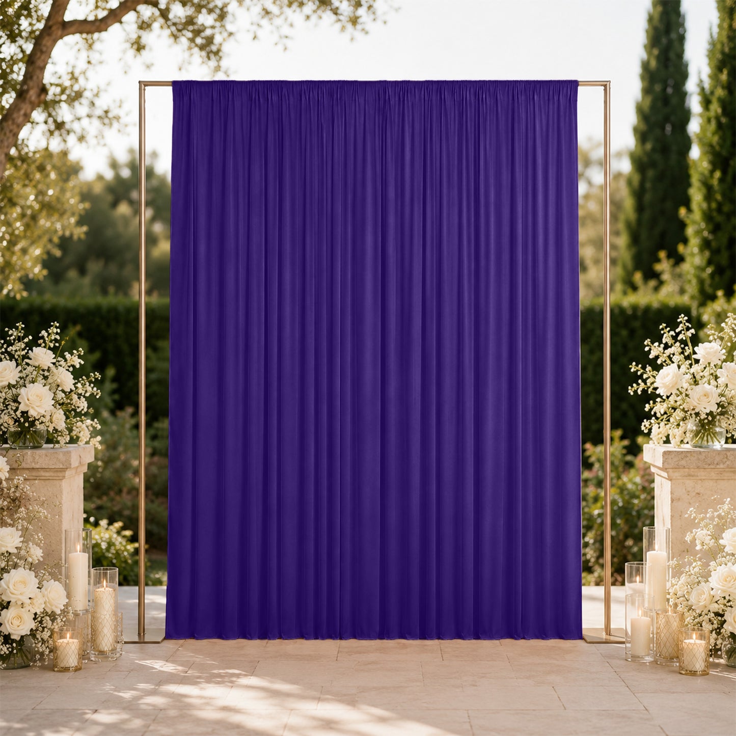 10ft x 12ft Spandex Backdrop Curtain Purple, 4-Way Stretch Wrinkle-Free Photo Booth Backdrop with Ro