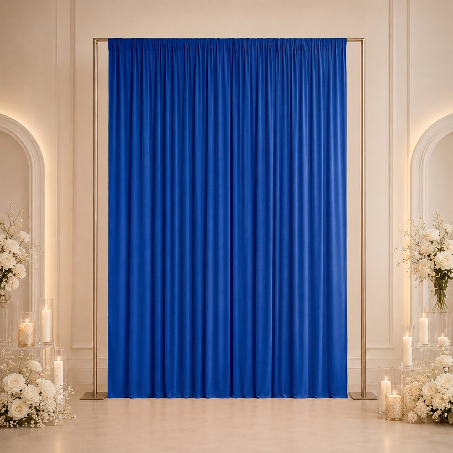 10ft x 12ft Spandex Backdrop Curtain Royal Blue, 4-Way Stretch Wrinkle-Free Photo Booth Backdrop wit