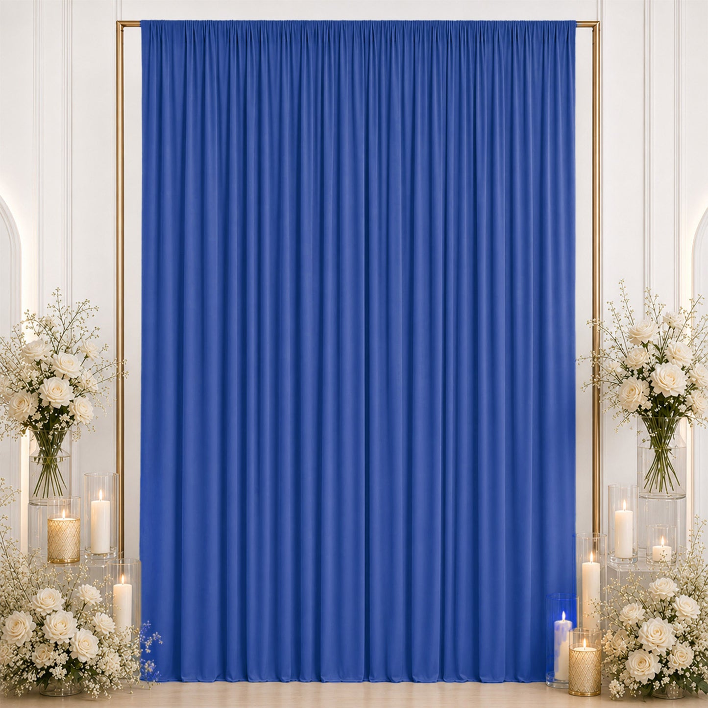 10ft x 12ft Spandex Backdrop Curtain Royal Blue, 4-Way Stretch Wrinkle-Free Photo Booth Backdrop wit