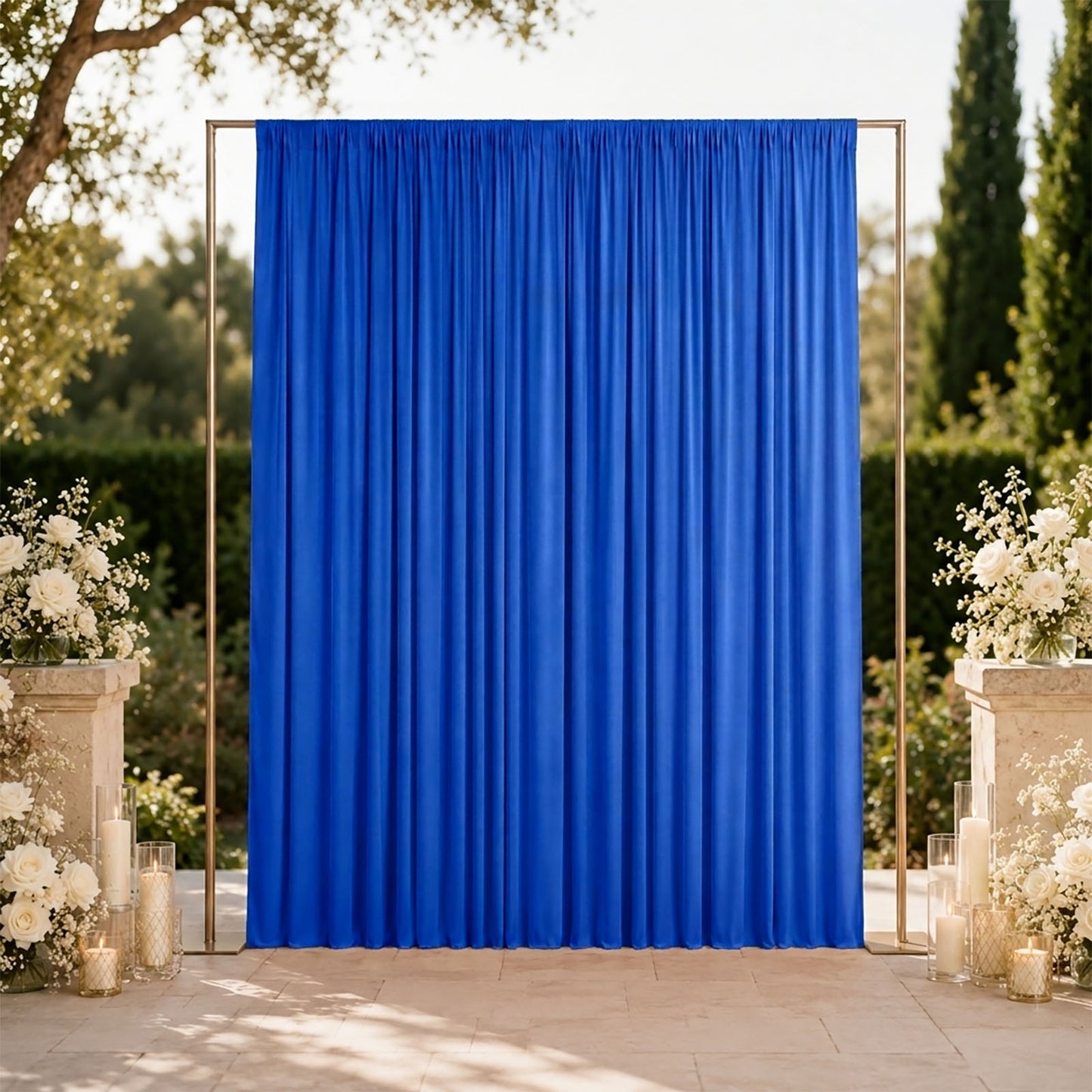 10ft x 12ft Spandex Backdrop Curtain Royal Blue, 4-Way Stretch Wrinkle-Free Photo Booth Backdrop wit