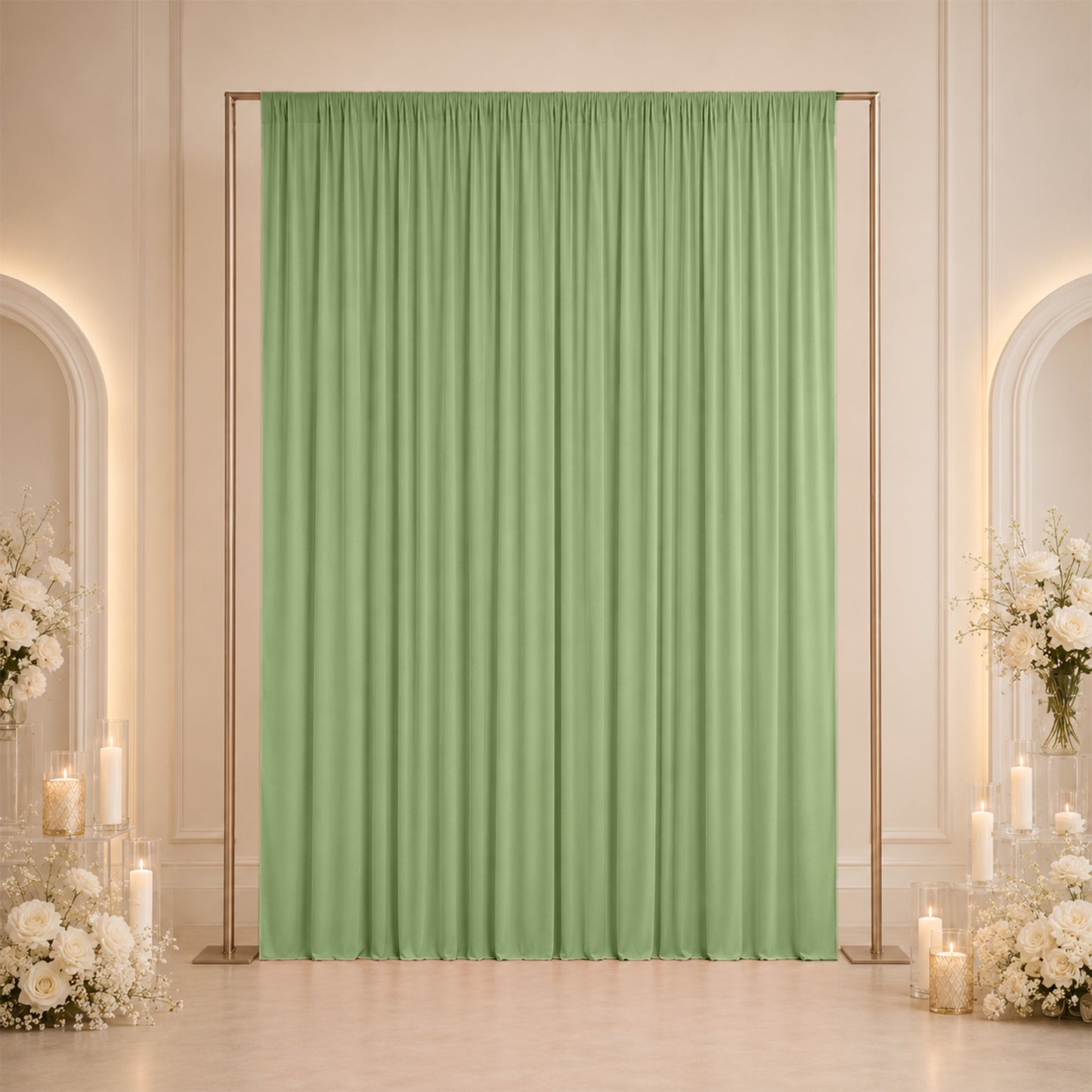 10ft x 12ft Spandex Backdrop Curtain Sage Green, 4-Way Stretch Wrinkle-Free Photo Booth Backdrop wit