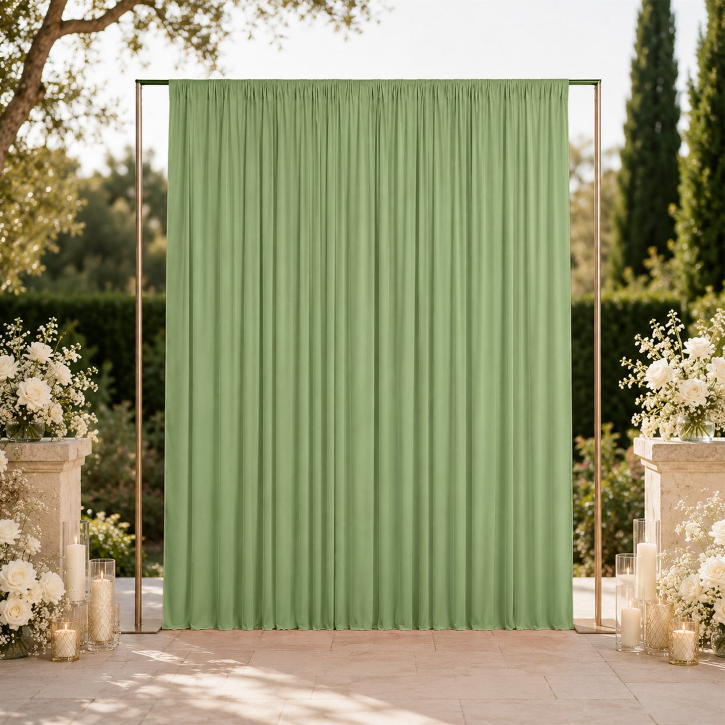 10ft x 12ft Spandex Backdrop Curtain Sage Green, 4-Way Stretch Wrinkle-Free Photo Booth Backdrop wit