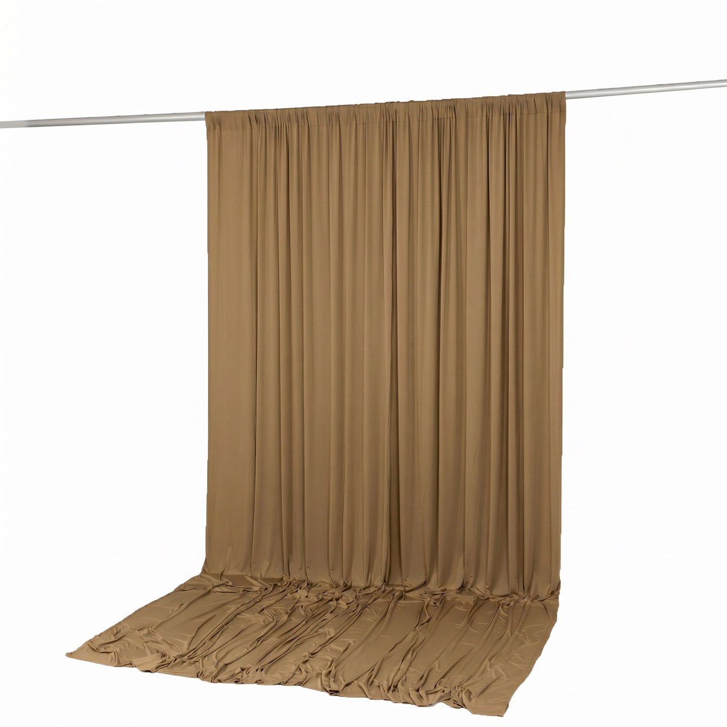 10ft x 12ft Spandex Backdrop Curtain Taupe, 4-Way Stretch Wrinkle-Free Photo Booth Backdrop with Rod