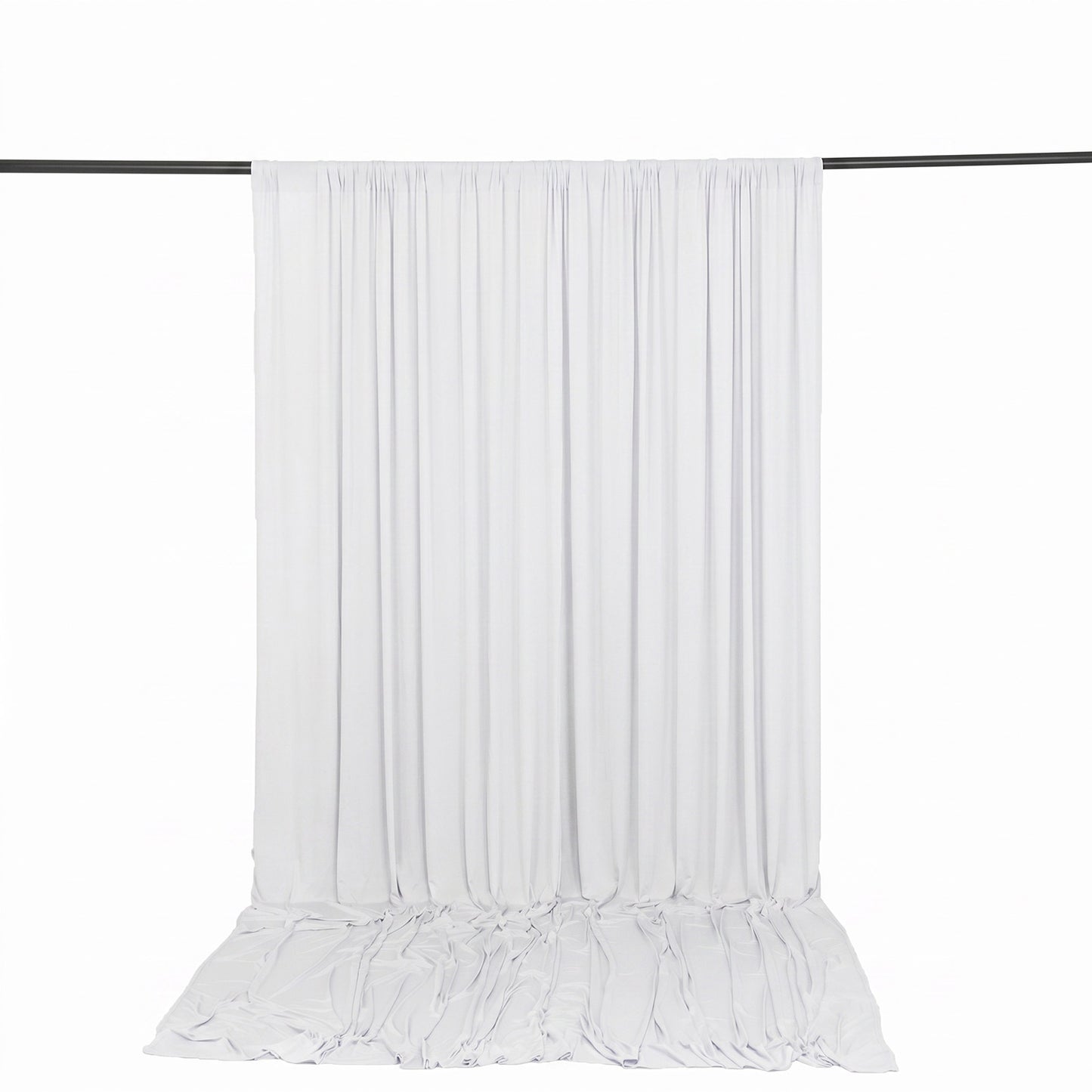 10ft x 12ft Spandex Backdrop Curtain White, 4-Way Stretch Wrinkle-Free Photo Booth Backdrop with Rod