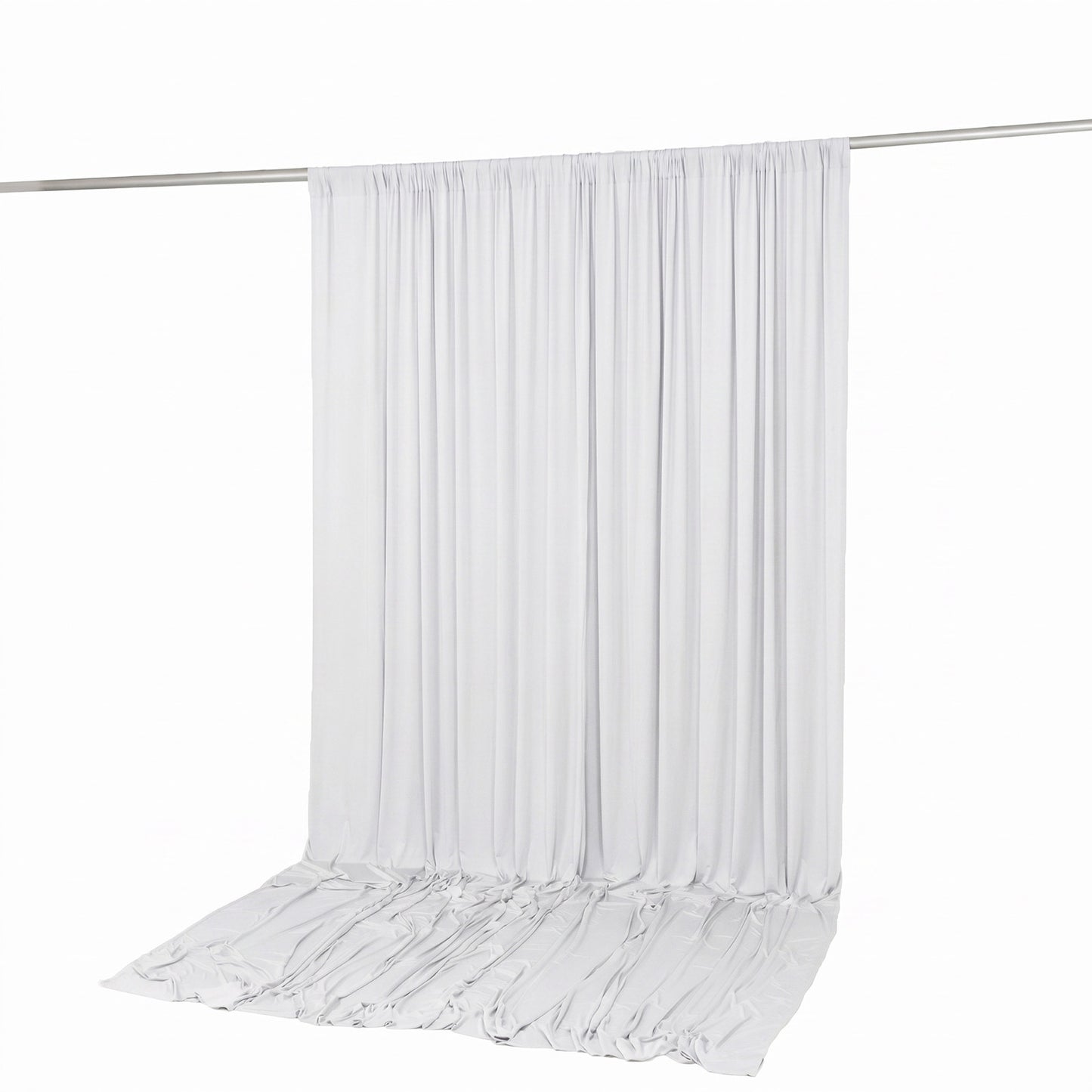 10ft x 12ft Spandex Backdrop Curtain White, 4-Way Stretch Wrinkle-Free Photo Booth Backdrop with Rod