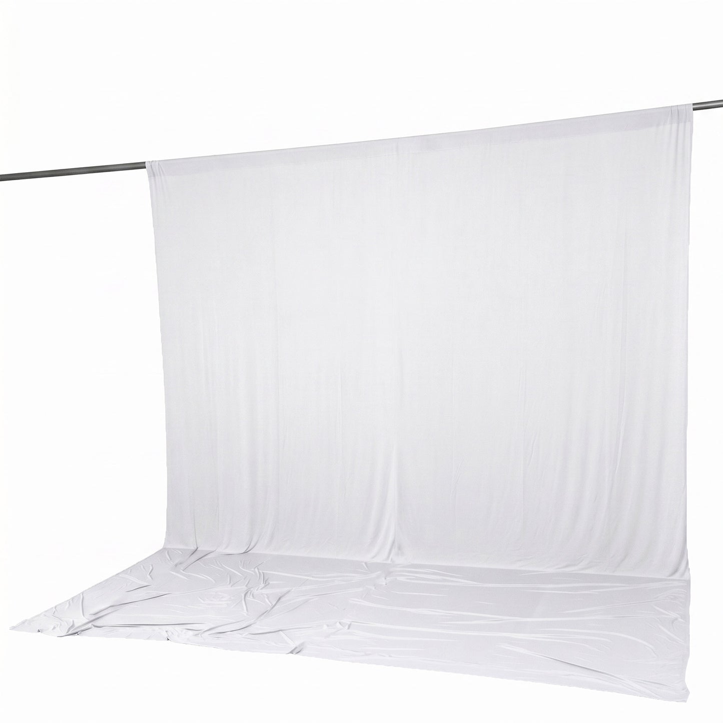 10ft x 12ft Spandex Backdrop Curtain White, 4-Way Stretch Wrinkle-Free Photo Booth Backdrop with Rod