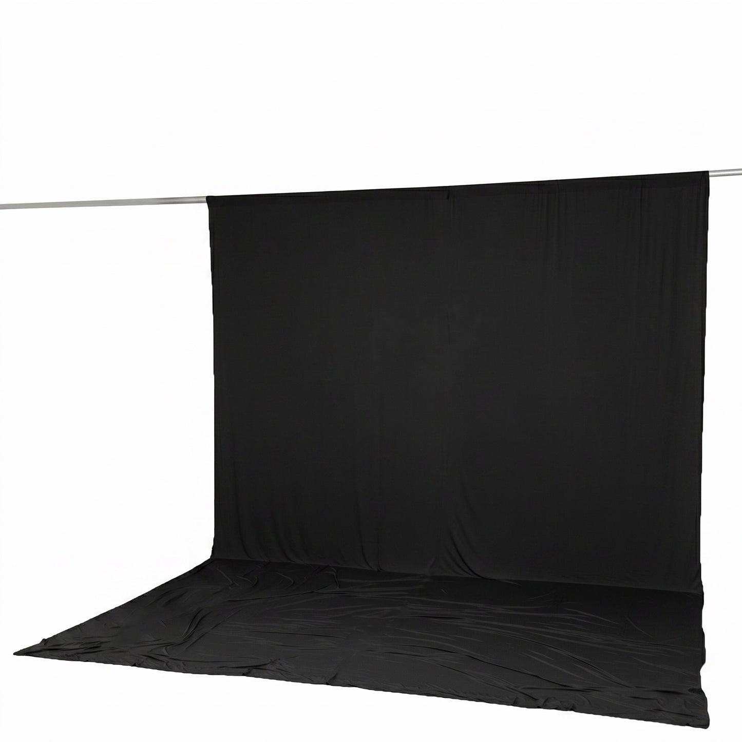 10ft x 14ft Spandex Backdrop Curtain Black, 4-Way Stretch Wrinkle-Free Photo Booth Backdrop with Rod