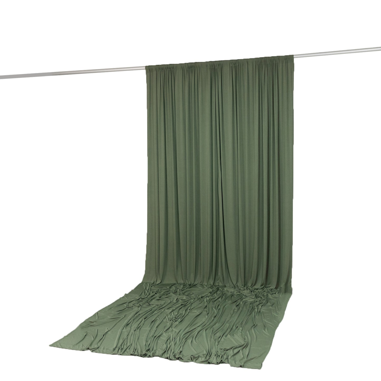 10ft x 14ft Spandex Backdrop Curtain Dusty Sage Green, 4-Way Stretch Wrinkle-Free Photo Booth Backdr