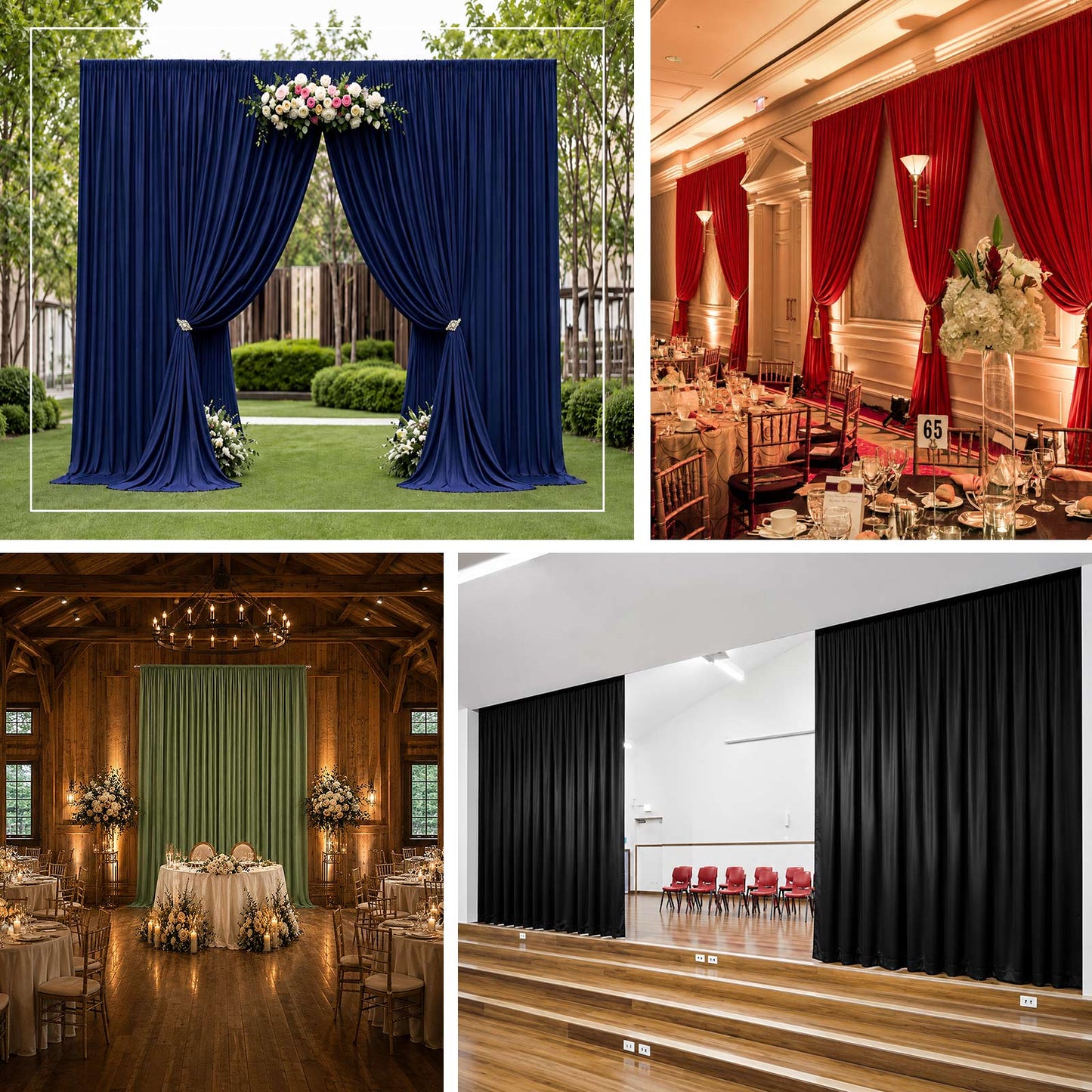 Multi-purpose stretch spandex backdrop curtain for room dividers, stage décor, photography backdrops