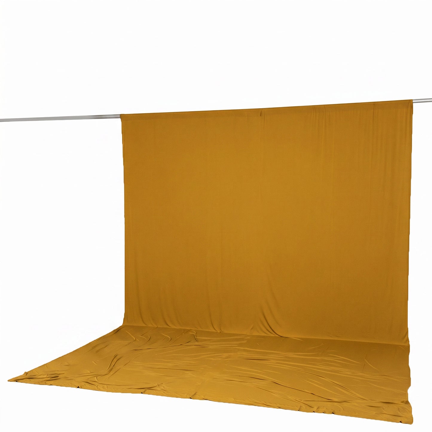 10ft x 14ft Spandex Backdrop Curtain Gold, 4-Way Stretch Wrinkle-Free Photo Booth Backdrop with Rod 