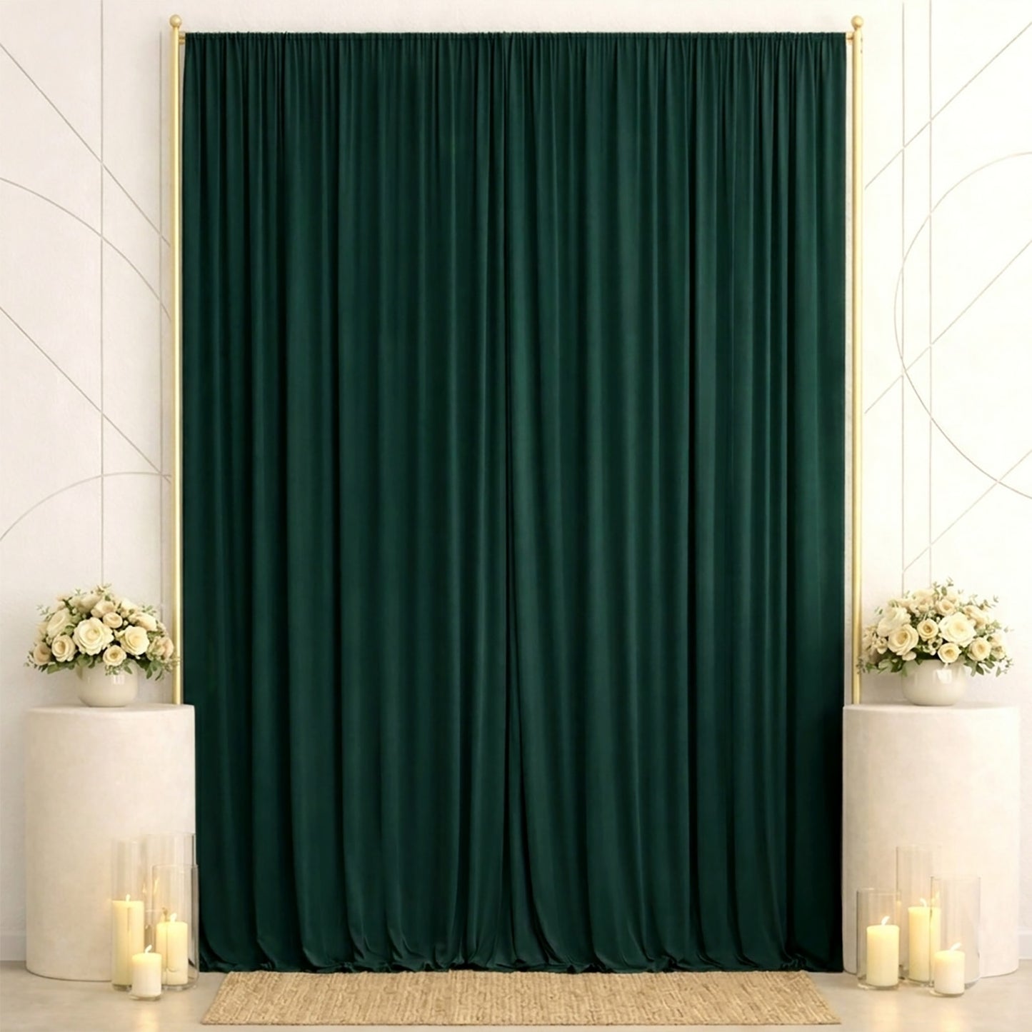 10ft x 14ft Spandex Backdrop Curtain Hunter Emerald Green, 4-Way Stretch Wrinkle-Free Photo Booth Ba