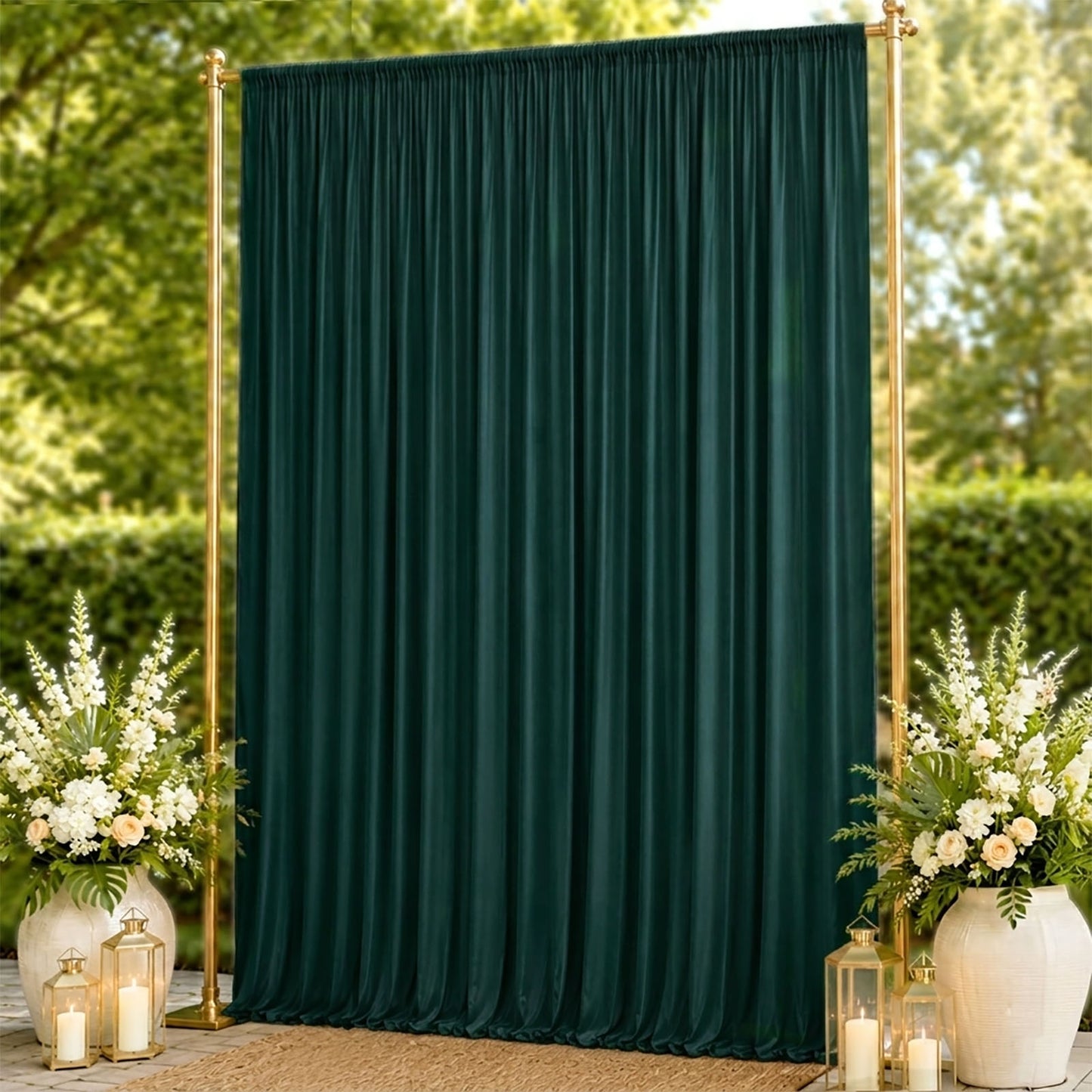 10ft x 14ft Spandex Backdrop Curtain Hunter Emerald Green, 4-Way Stretch Wrinkle-Free Photo Booth Ba