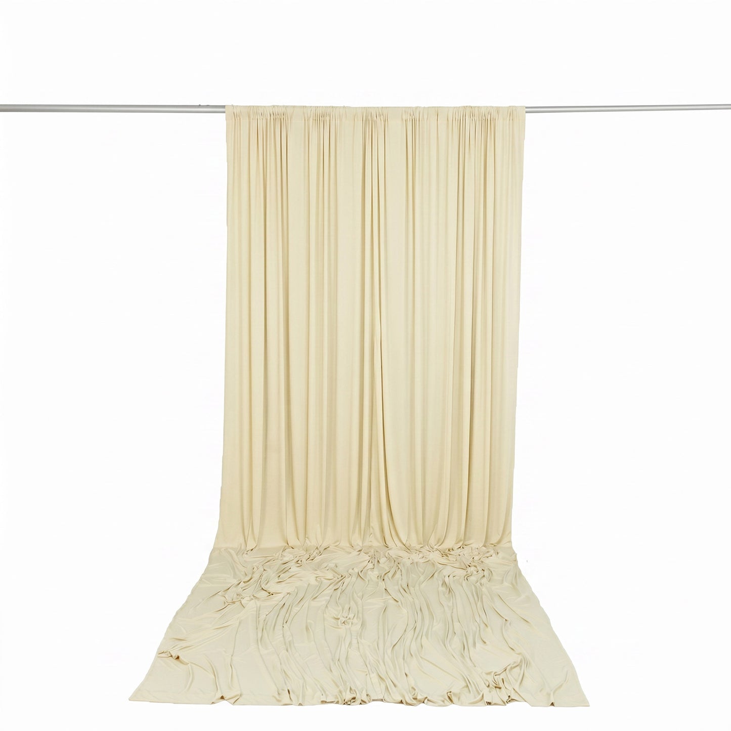 10ft x 14ft Spandex Backdrop Curtain Ivory, 4-Way Stretch Wrinkle-Free Photo Booth Backdrop with Rod