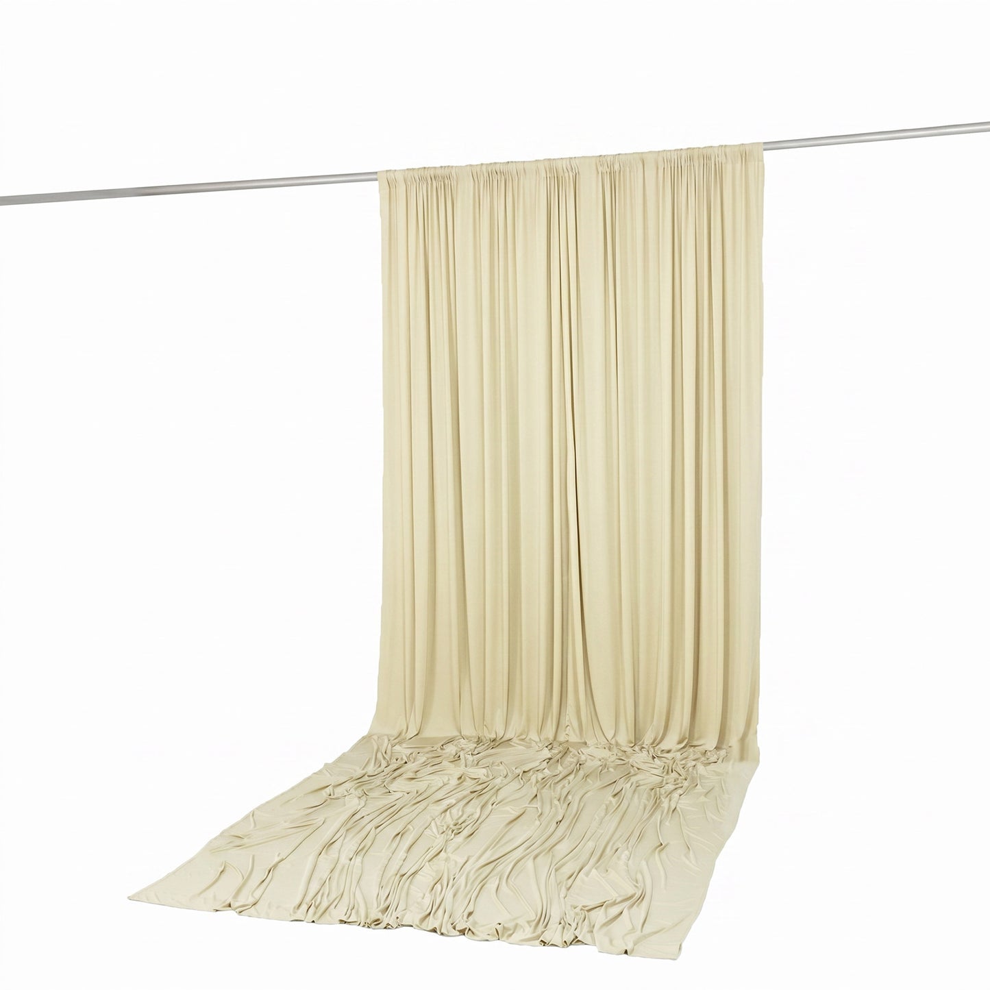 10ft x 14ft Spandex Backdrop Curtain Ivory, 4-Way Stretch Wrinkle-Free Photo Booth Backdrop with Rod