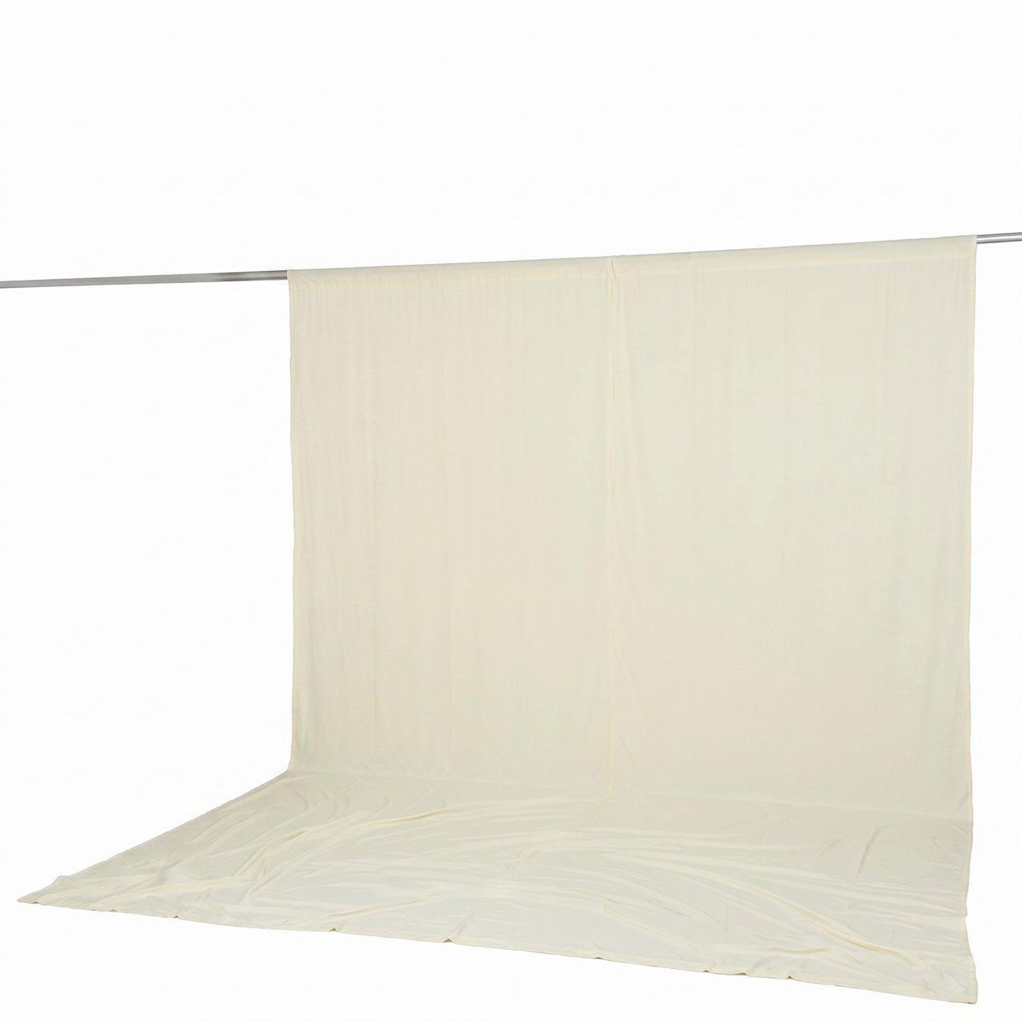 10ft x 14ft Spandex Backdrop Curtain Ivory, 4-Way Stretch Wrinkle-Free Photo Booth Backdrop with Rod