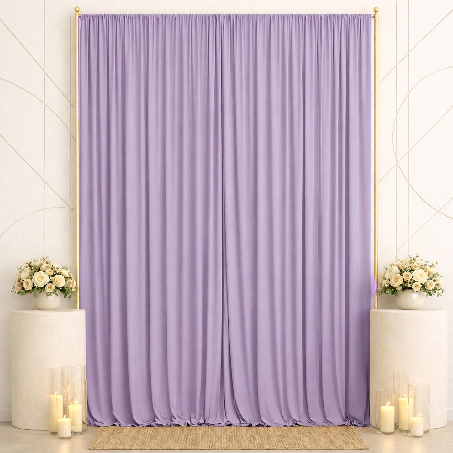 10ft x 14ft Spandex Backdrop Curtain Lavender Lilac, 4-Way Stretch Wrinkle-Free Photo Booth Backdrop