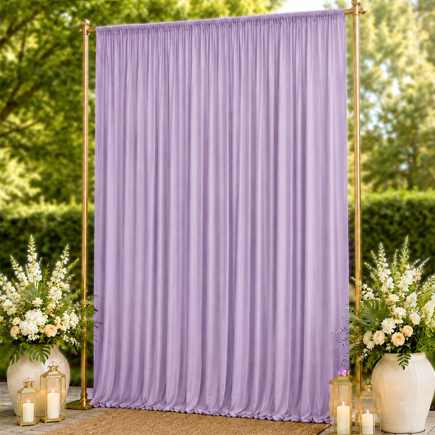 10ft x 14ft Spandex Backdrop Curtain Lavender Lilac, 4-Way Stretch Wrinkle-Free Photo Booth Backdrop