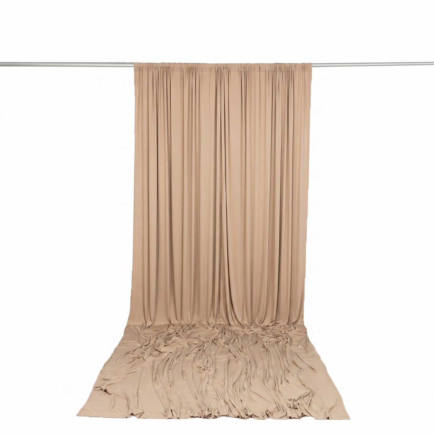 10ft x 14ft Spandex Backdrop Curtain Nude, 4-Way Stretch Wrinkle-Free Photo Booth Backdrop with Rod 