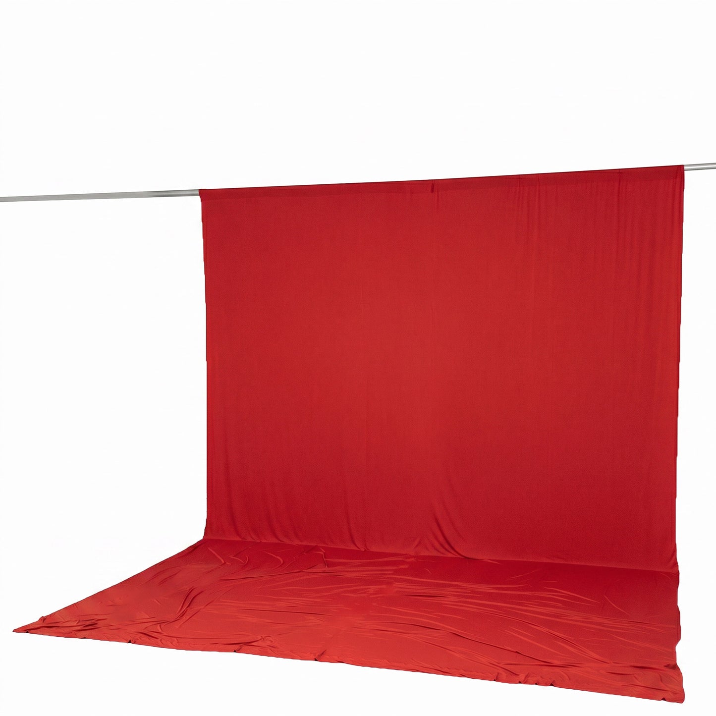 10ft x 14ft Spandex Backdrop Curtain Red, 4-Way Stretch Wrinkle-Free Photo Booth Backdrop with Rod P