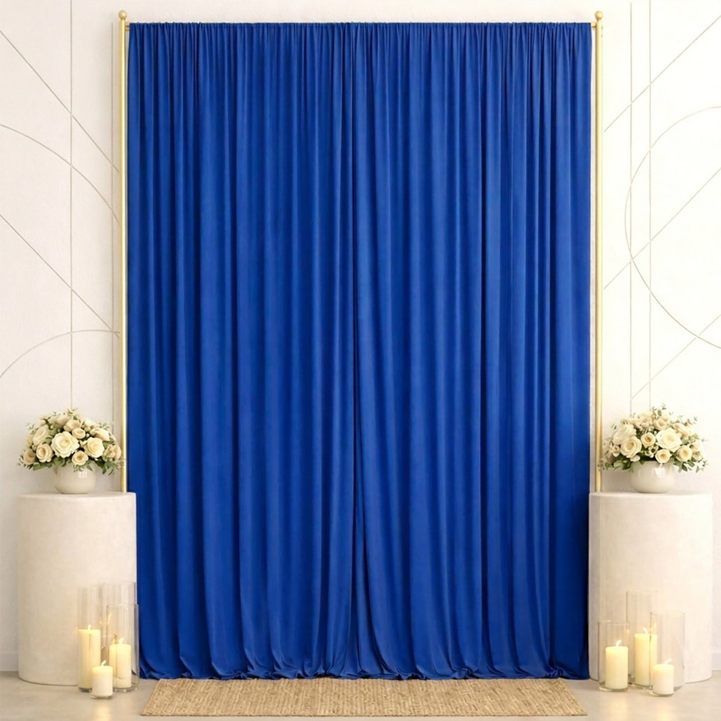 10ft x 14ft Spandex Backdrop Curtain Royal Blue, 4-Way Stretch Wrinkle-Free Photo Booth Backdrop wit