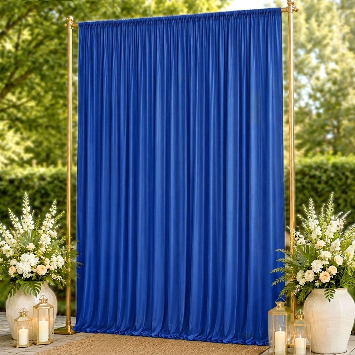 10ft x 14ft Spandex Backdrop Curtain Royal Blue, 4-Way Stretch Wrinkle-Free Photo Booth Backdrop wit