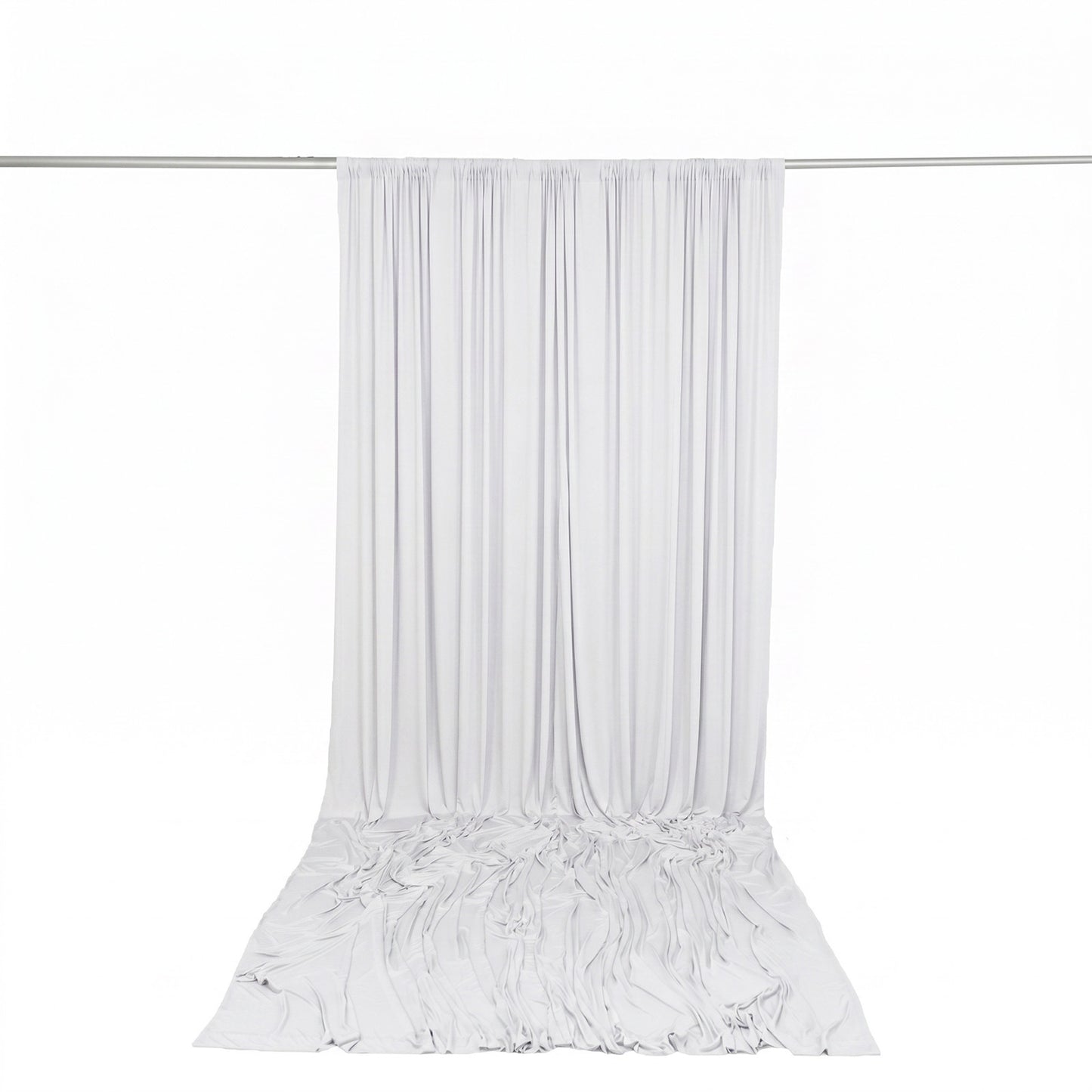 10ft x 14ft Spandex Backdrop Curtain White, 4-Way Stretch Wrinkle-Free Photo Booth Backdrop with Rod