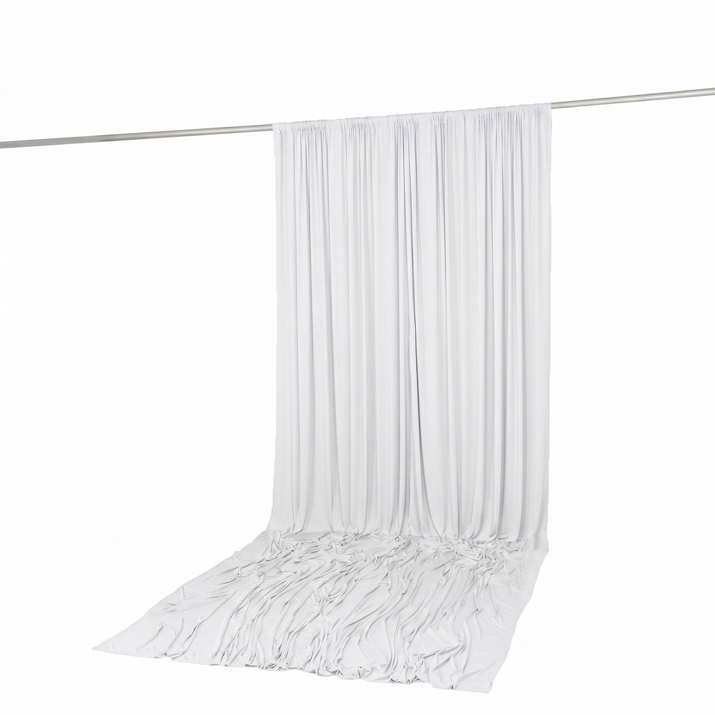 10ft x 14ft Spandex Backdrop Curtain White, 4-Way Stretch Wrinkle-Free Photo Booth Backdrop with Rod