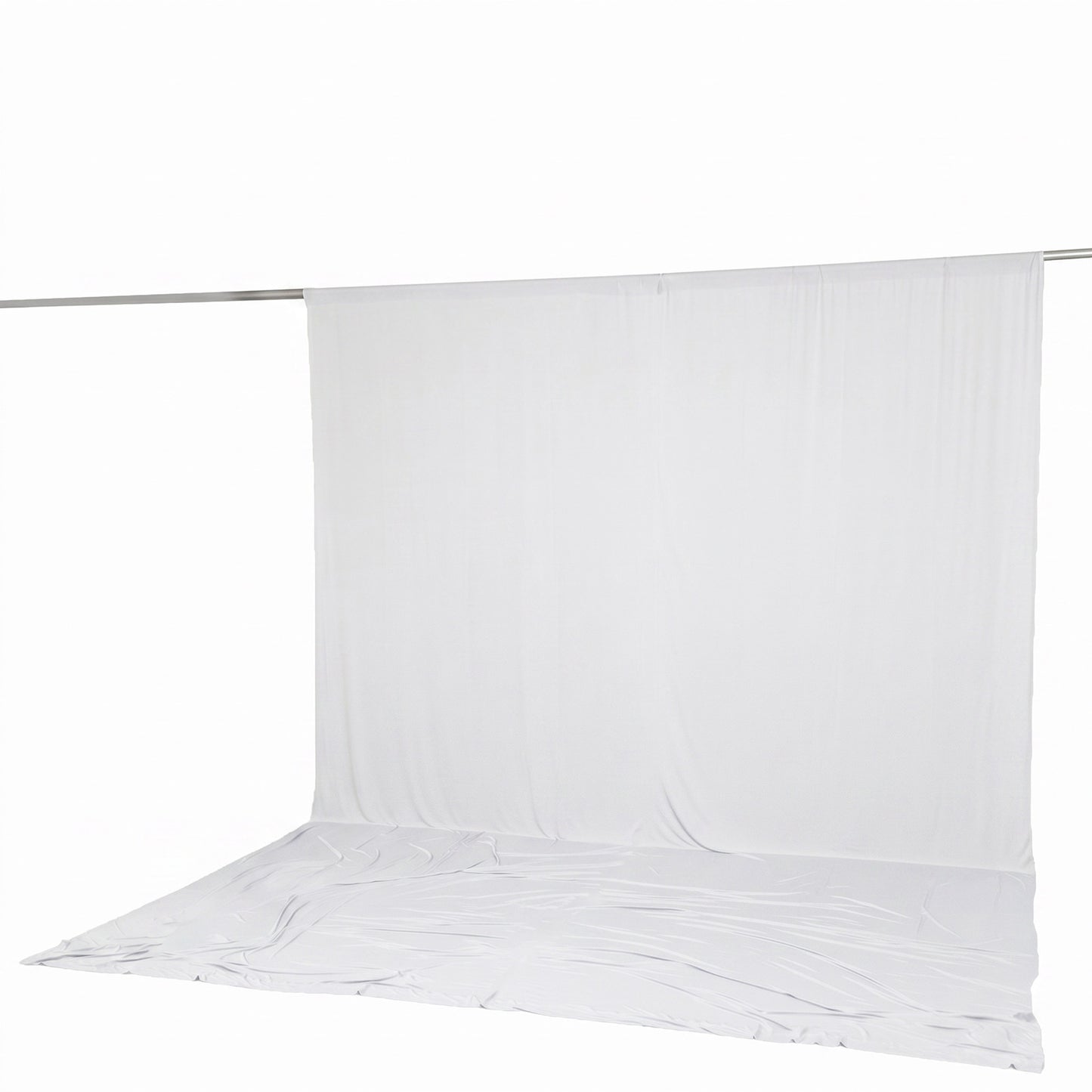 10ft x 14ft Spandex Backdrop Curtain White, 4-Way Stretch Wrinkle-Free Photo Booth Backdrop with Rod