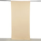 Beige 4-way stretch spandex event curtain drape, wrinkle-free backdrop.