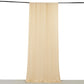 Beige 4-way stretch spandex event curtain drapes, wrinkle-free backdrop.