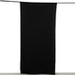 Black 4-way stretch spandex event curtain drape, wrinkle-free backdrop panel.