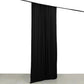 Black 4-way stretch spandex event curtain drapes, wrinkle-free backdrop panel.