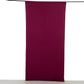 Burgundy 4-way stretch spandex event curtain drape with rod pockets.